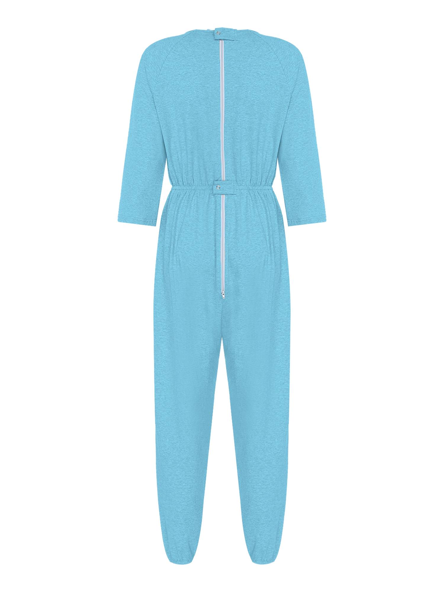 Unisex Adult Long Sleeve Anti-Strip Adaptive Jumpsuit for Dementia, Special Need