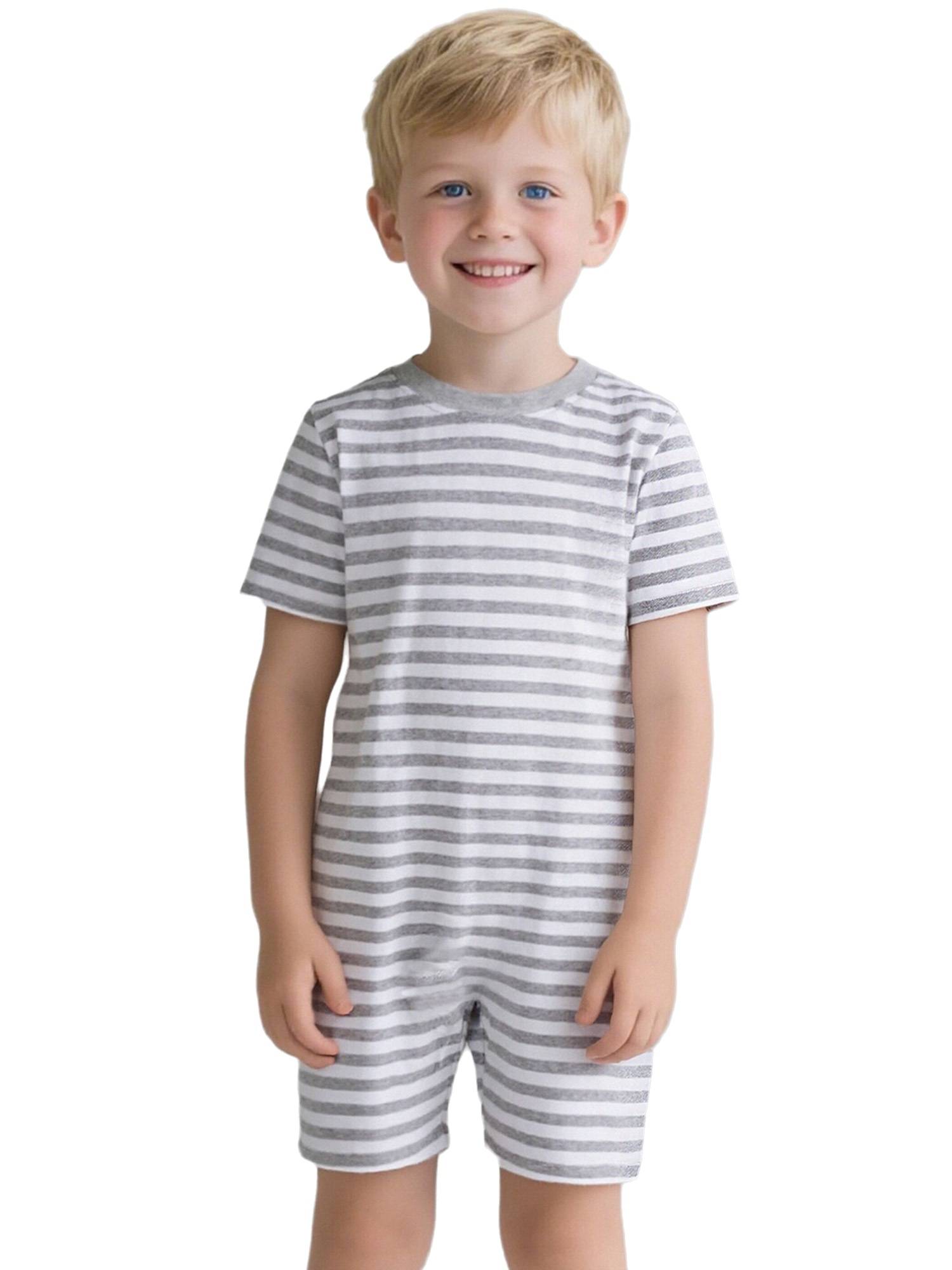 Kids Special Needs Adaptive Clothing Stripe Short Sleeve Autism Sensory Romper