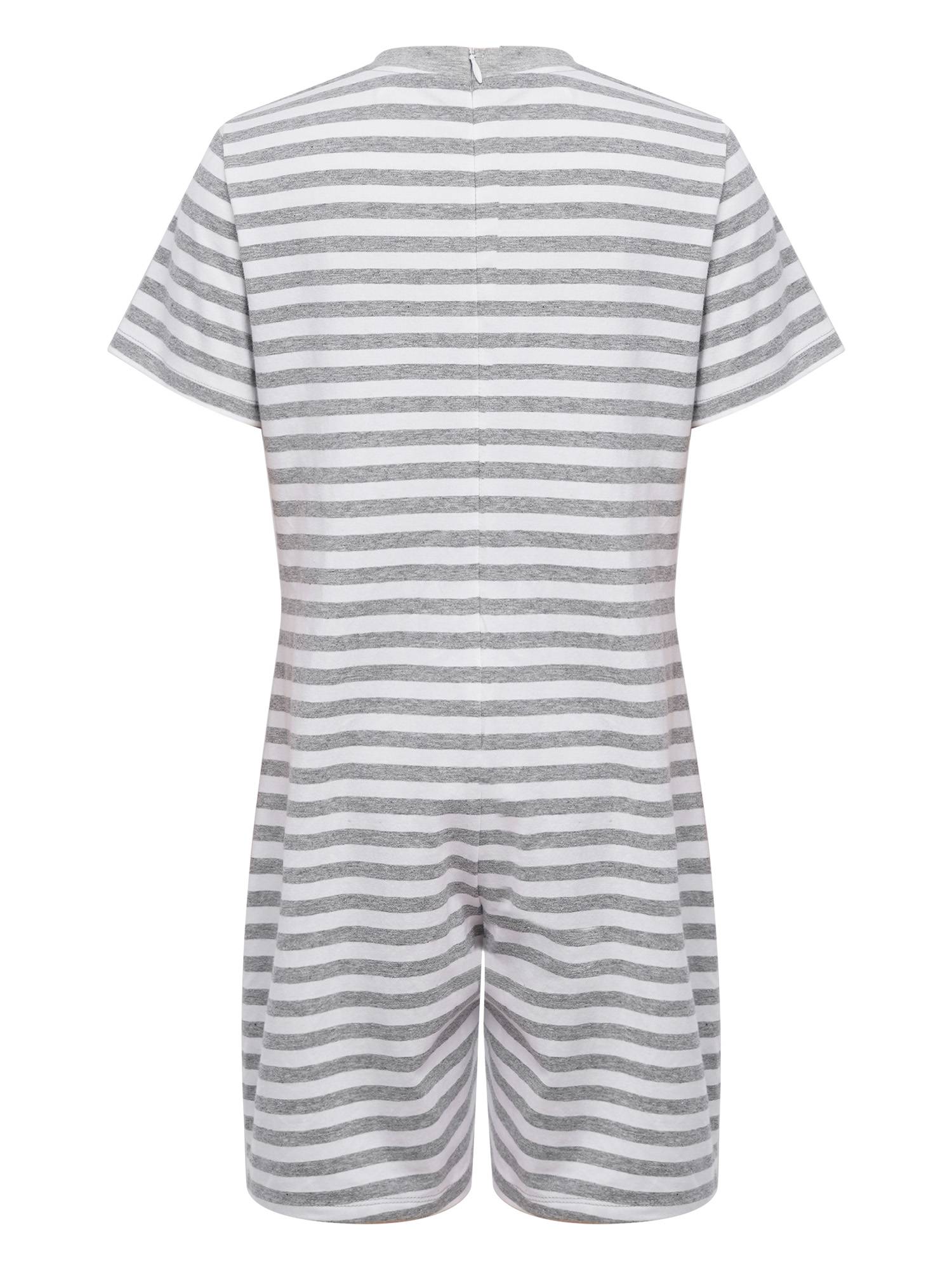 Kids Special Needs Adaptive Clothing Stripe Short Sleeve Autism Sensory Romper