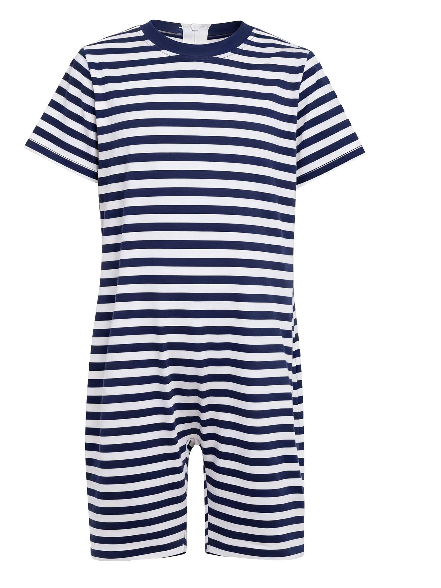 Kids Special Needs Adaptive Clothing Stripe Short Sleeve Autism Sensory Romper