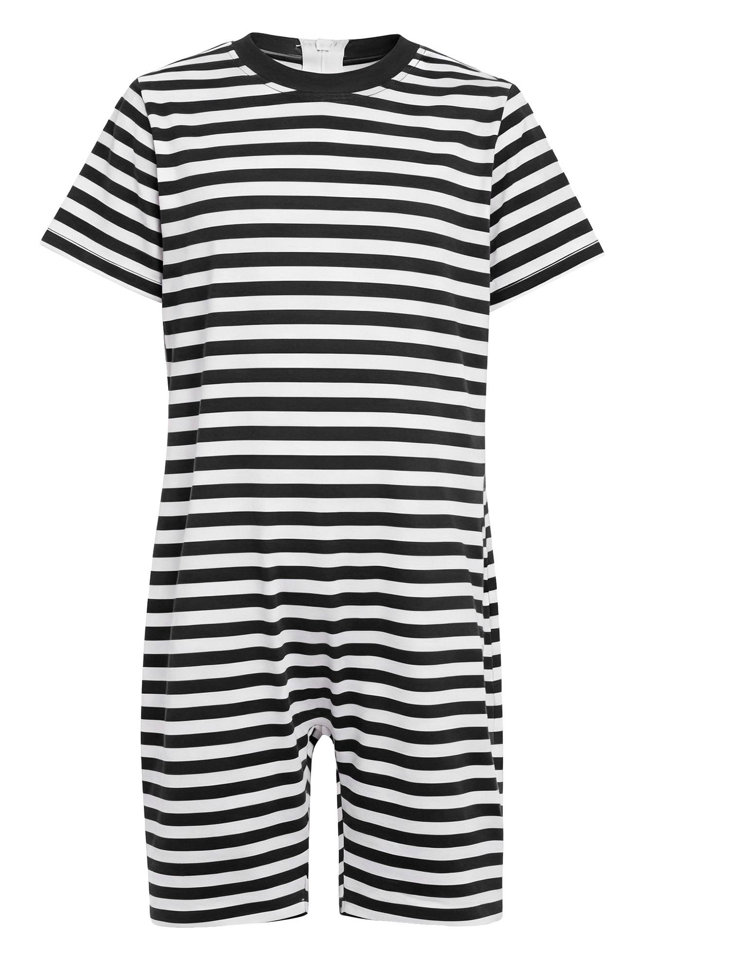 Kids Special Needs Adaptive Clothing Stripe Short Sleeve Autism Sensory Romper