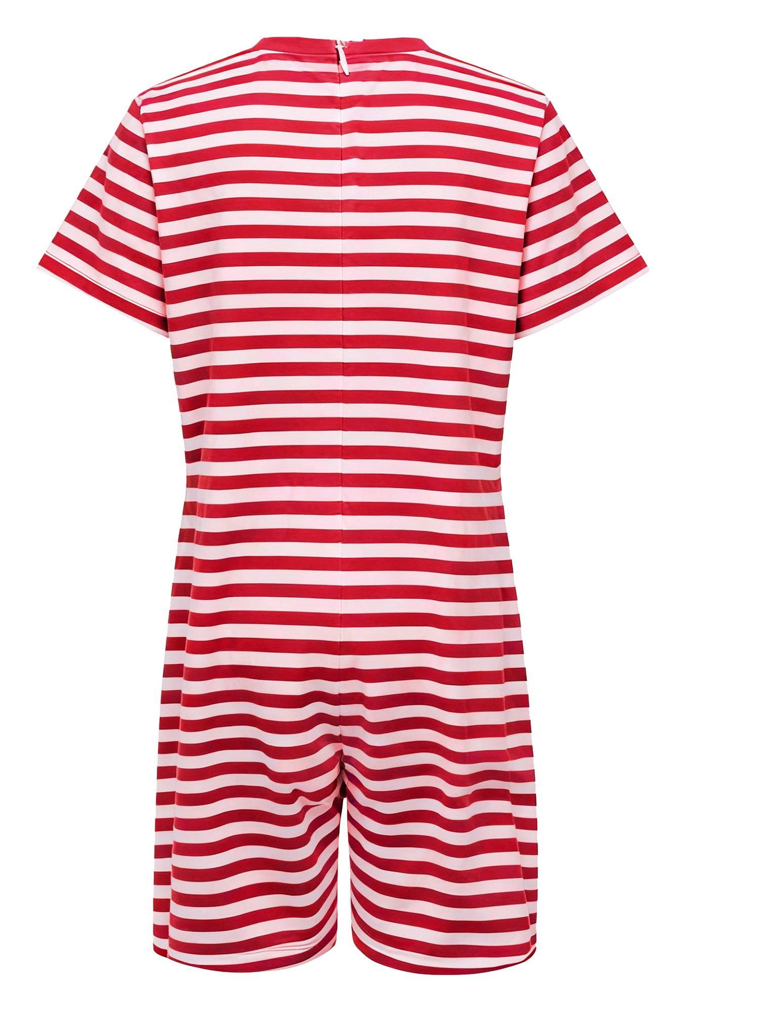 Kids Special Needs Adaptive Clothing Stripe Short Sleeve Autism Sensory Romper
