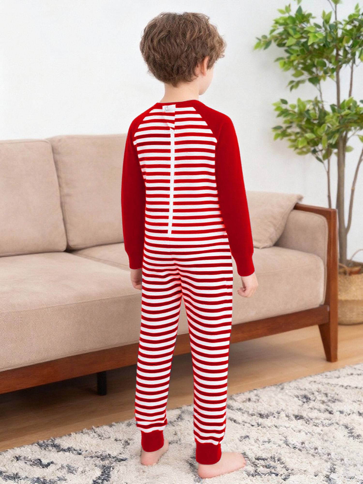Kids Special Needs Adaptive Clothing Long Sleeve Stripe Autism Sensory Jumpsuit