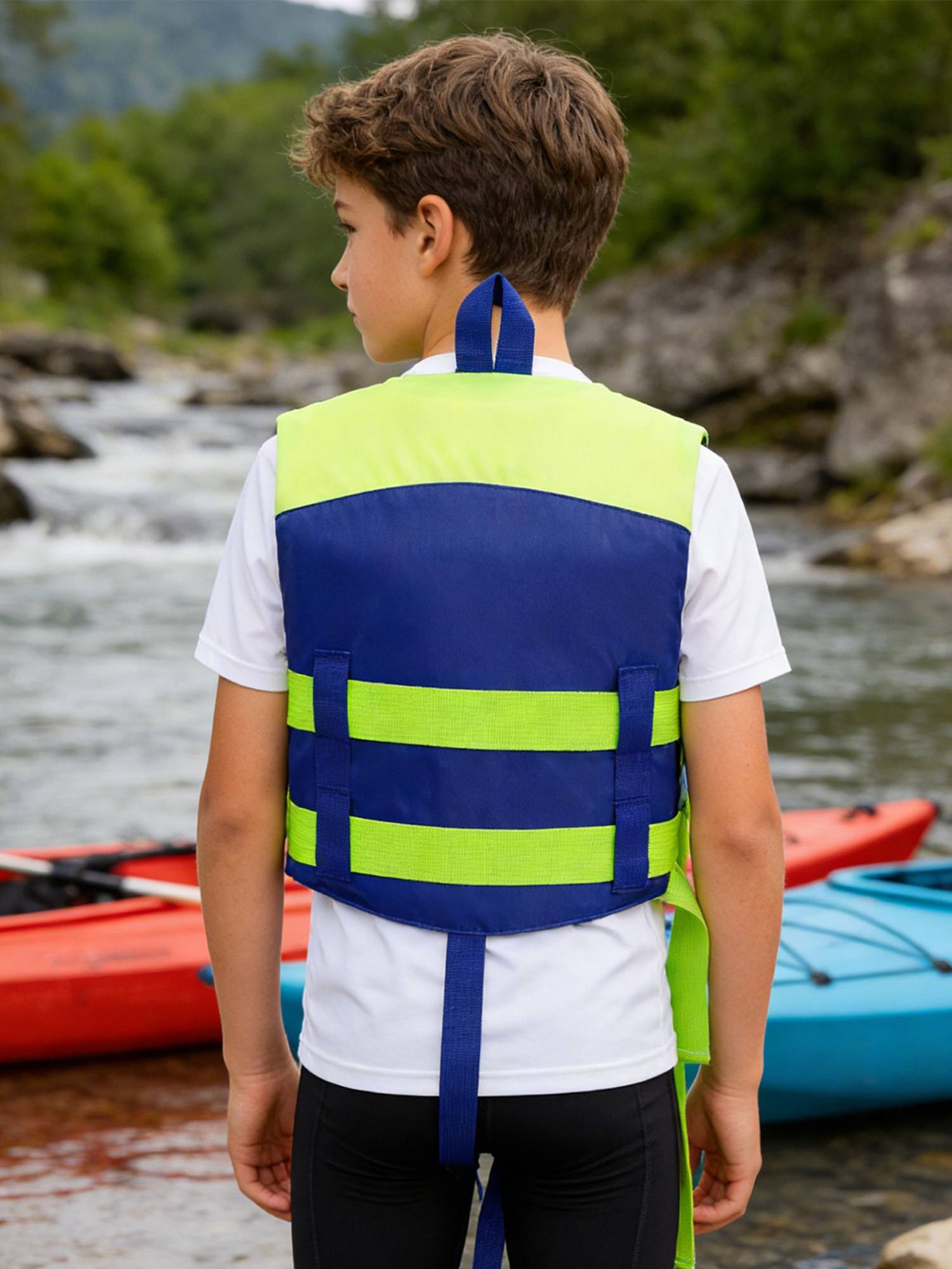 Kids Adjustable Buoyancy Life Vest Hi-vis Safety Jacket for Swimming, Snorkeling