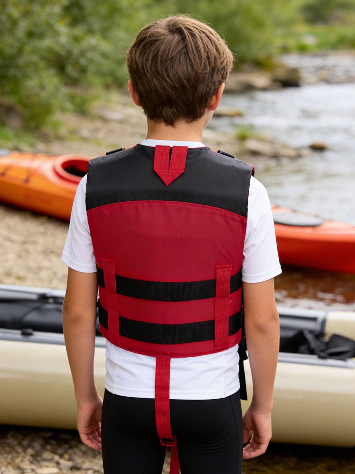 Kids Adjustable Buoyancy Life Vest Hi-vis Safety Jacket for Swimming, Snorkeling