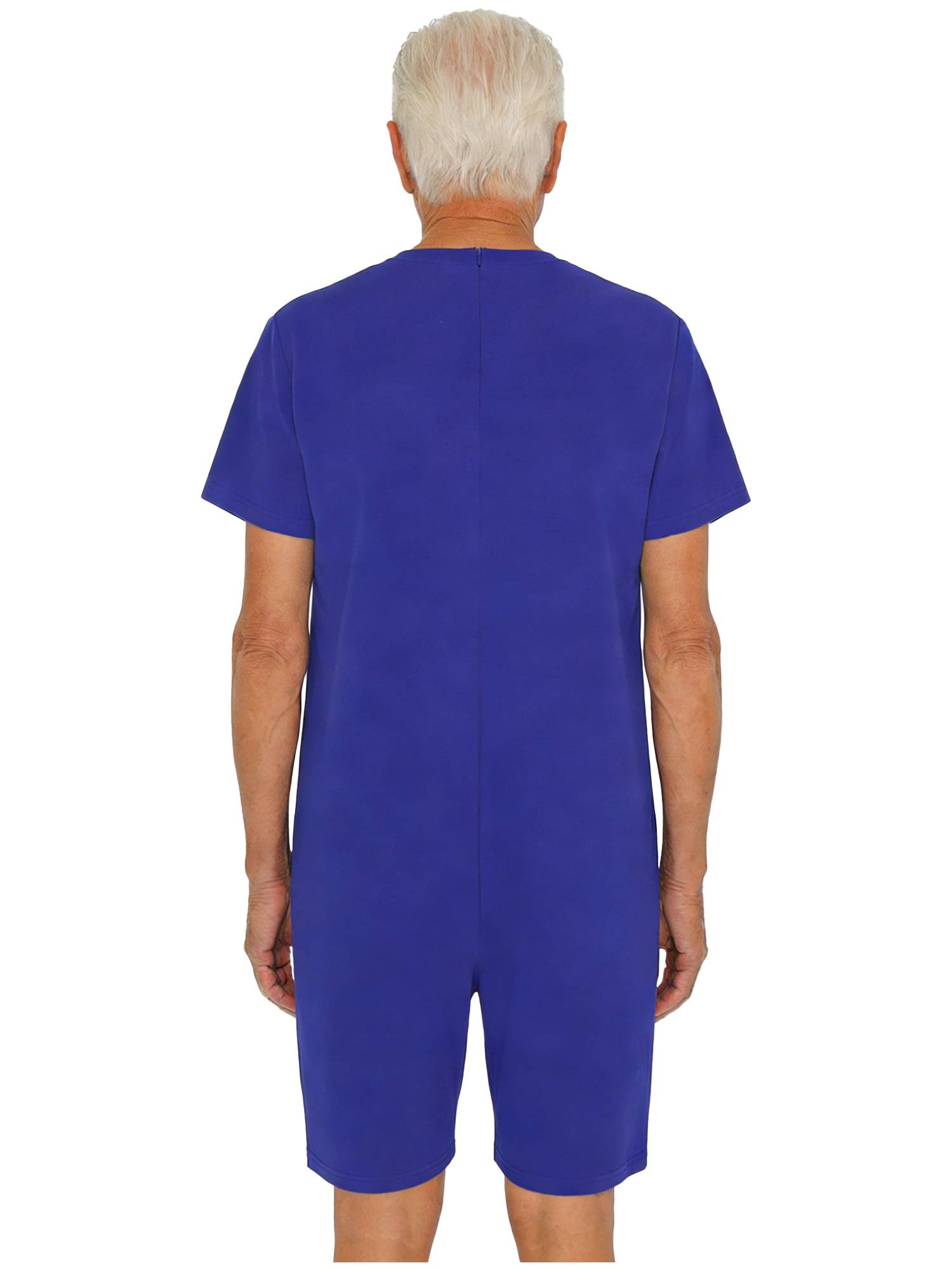 Adults Unisex Anti-strip Adaptive Jumpsuit Short Sleeve Back Zipper Rompers