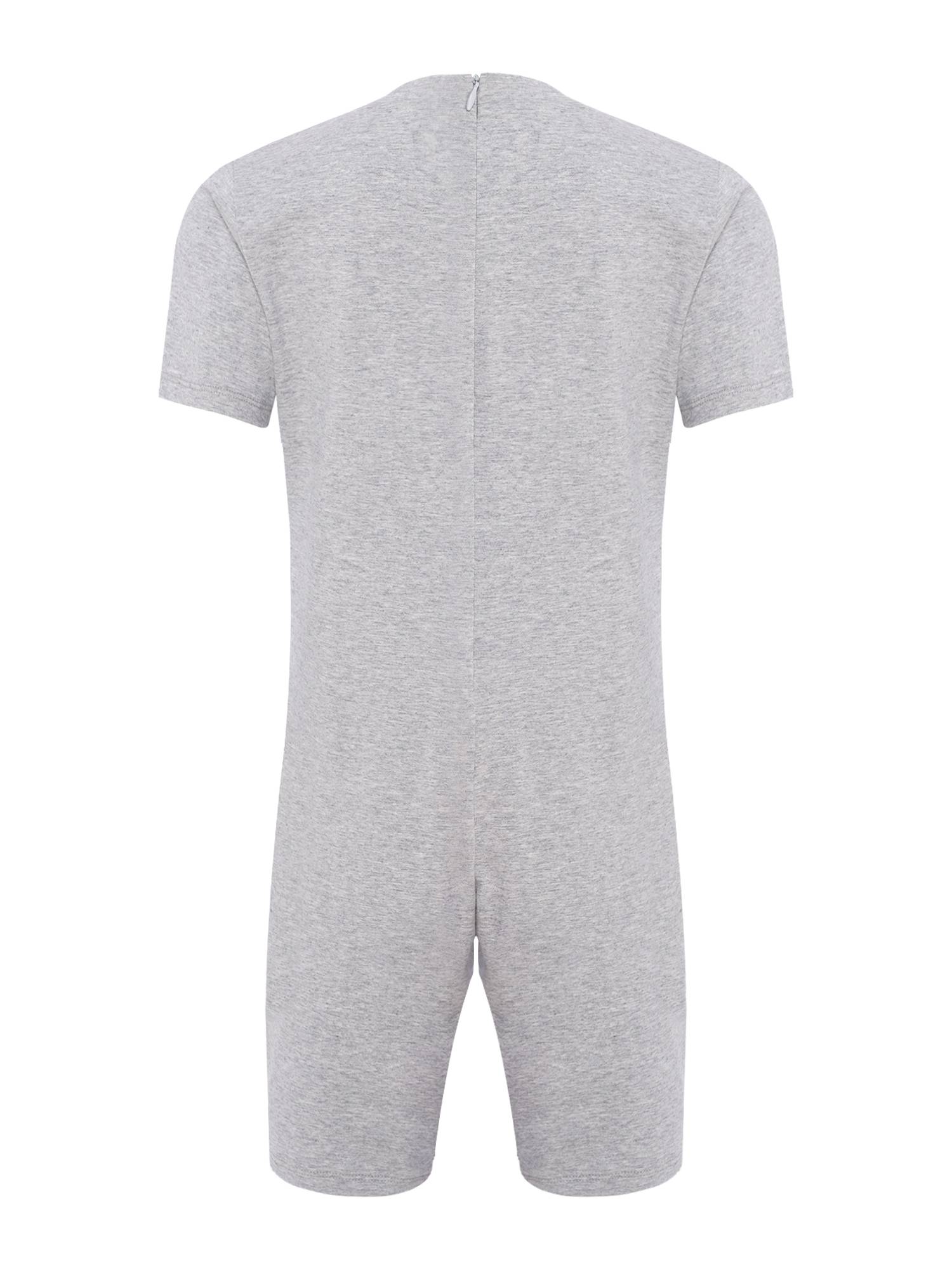 Adults Unisex Anti-strip Adaptive Jumpsuit Short Sleeve Back Zipper Rompers