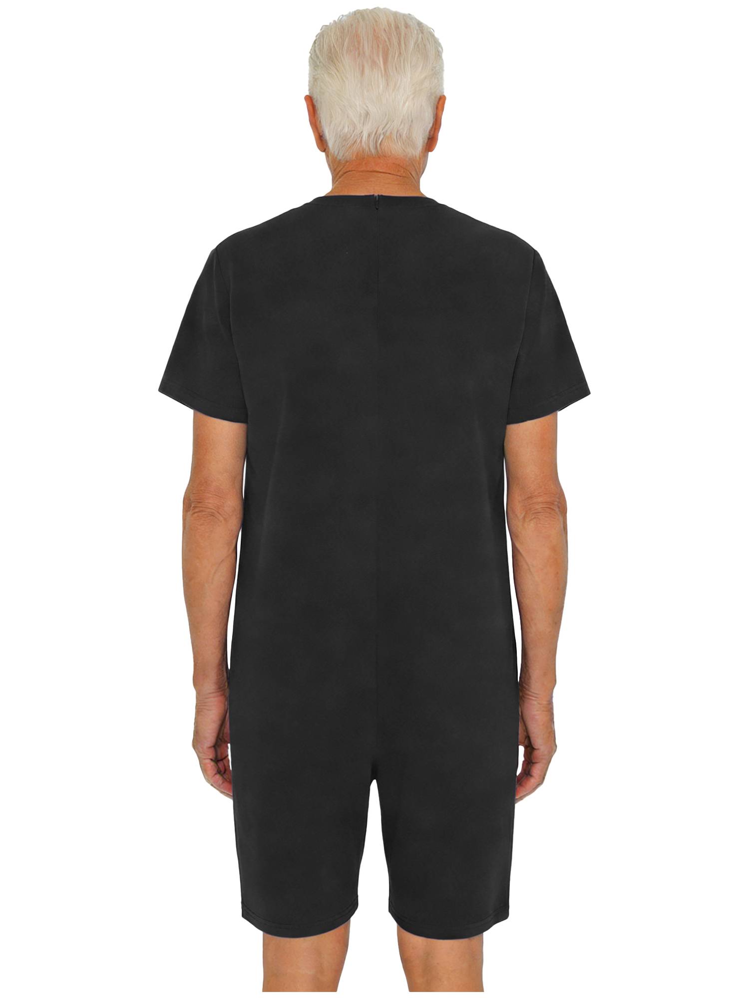 Adults Unisex Anti-strip Adaptive Jumpsuit Short Sleeve Back Zipper Rompers