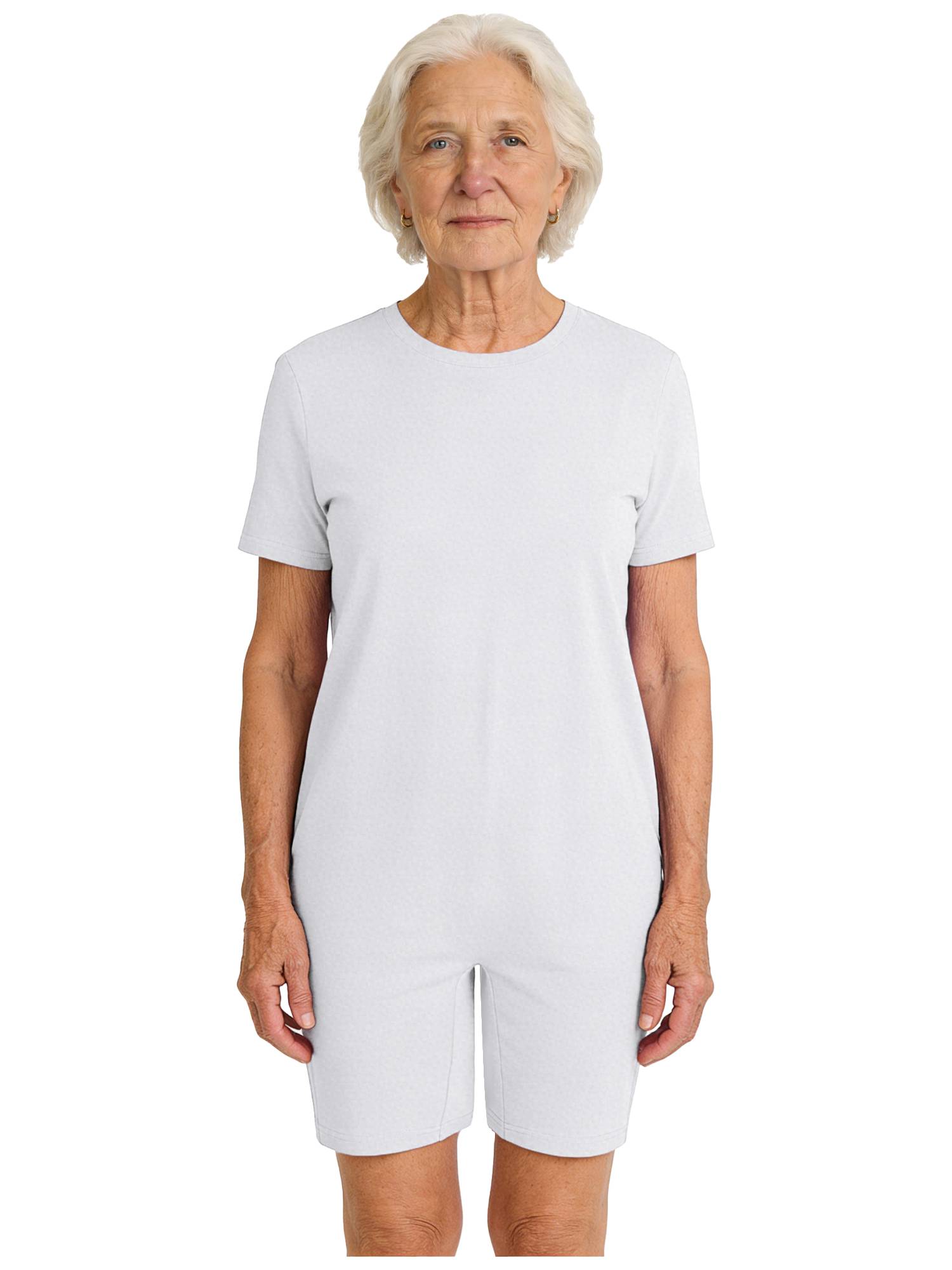 Adults Unisex Anti-strip Adaptive Jumpsuit Short Sleeve Back Zipper Rompers
