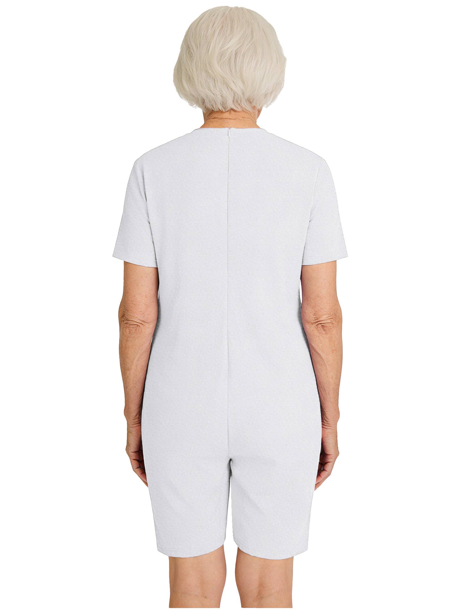 Adults Unisex Anti-strip Adaptive Jumpsuit Short Sleeve Back Zipper Rompers