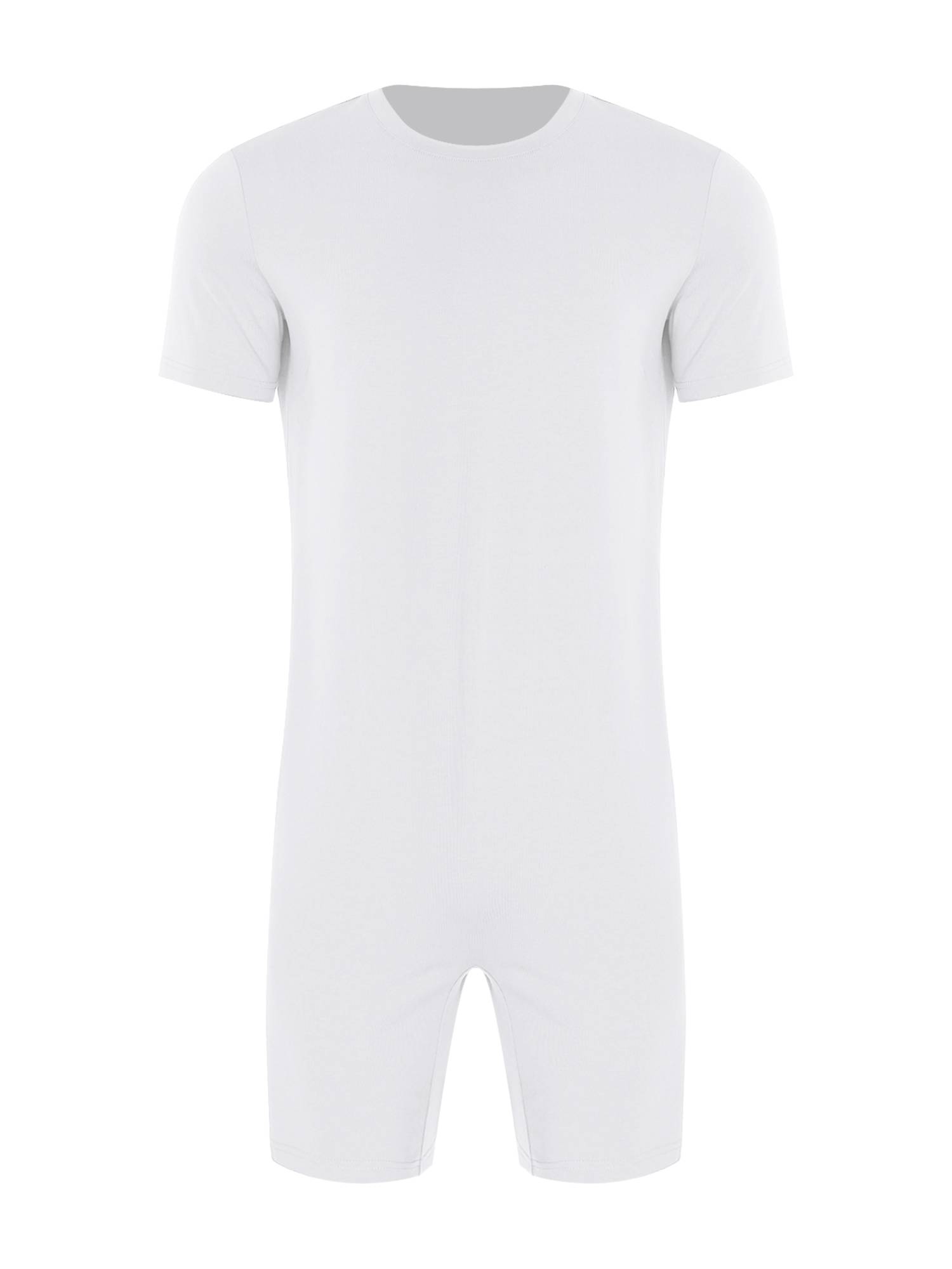 Adults Unisex Anti-strip Adaptive Jumpsuit Short Sleeve Back Zipper Rompers