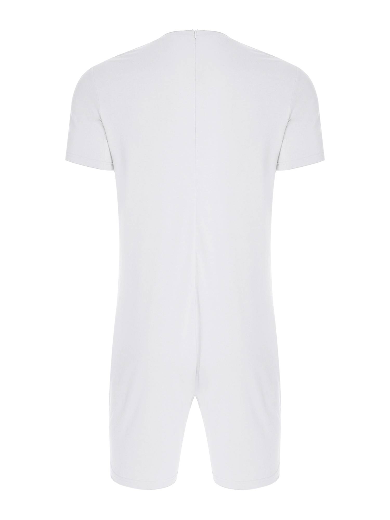 Adults Unisex Anti-strip Adaptive Jumpsuit Short Sleeve Back Zipper Rompers