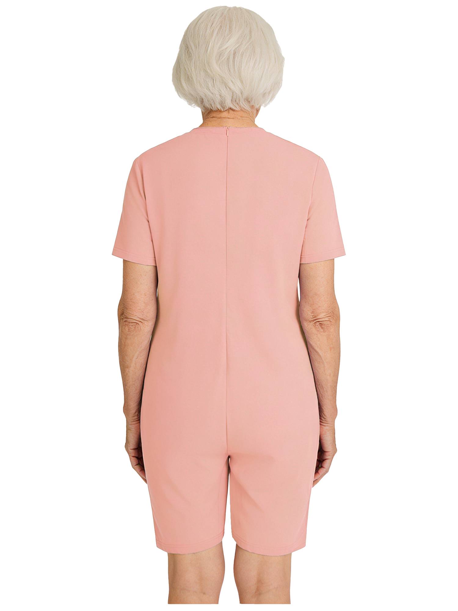 Adults Unisex Anti-strip Adaptive Jumpsuit Short Sleeve Back Zipper Rompers
