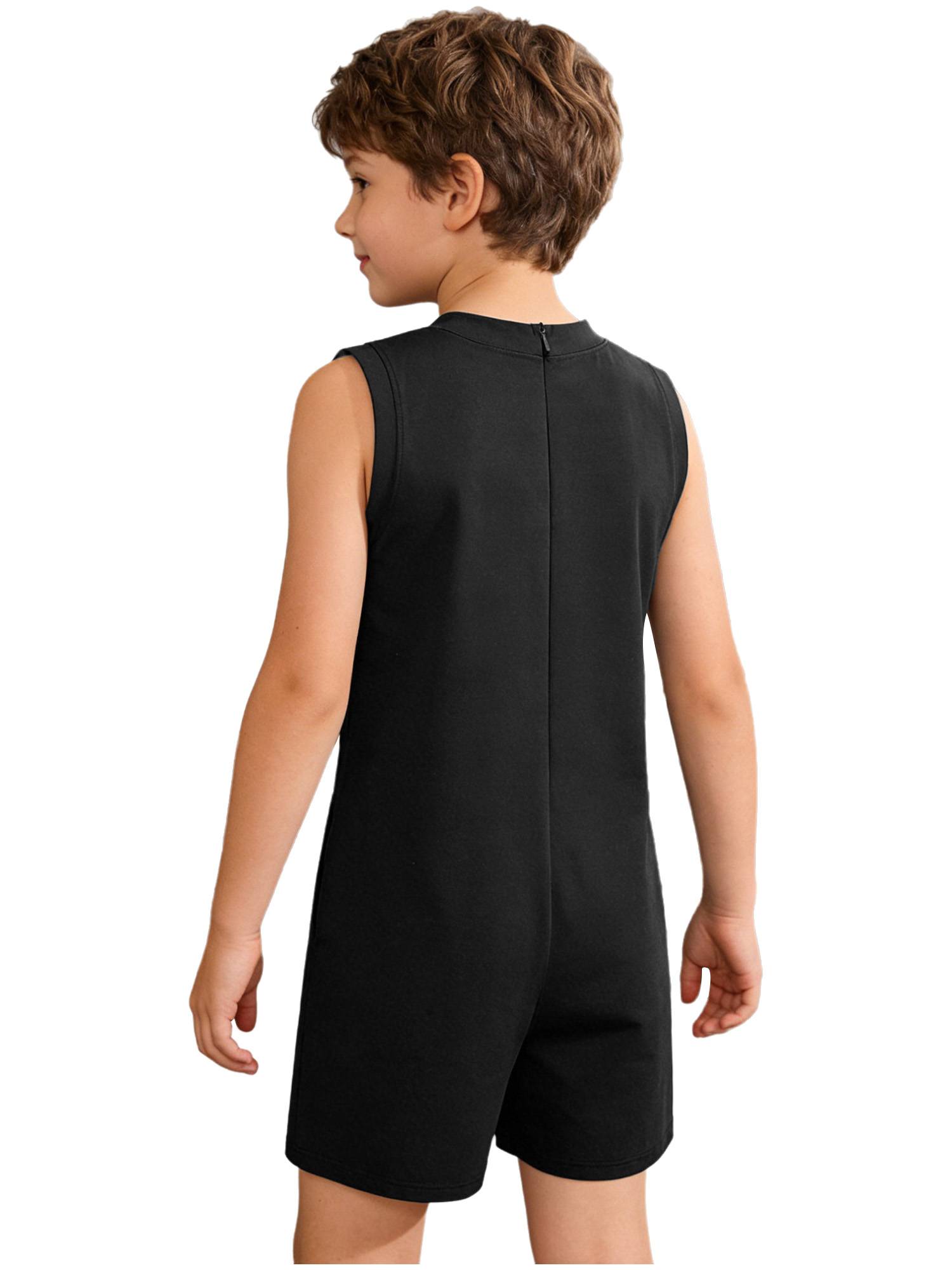 Kids Adaptive Romper Sleeveless Back Zipper Sensory Friendly for Special Needs