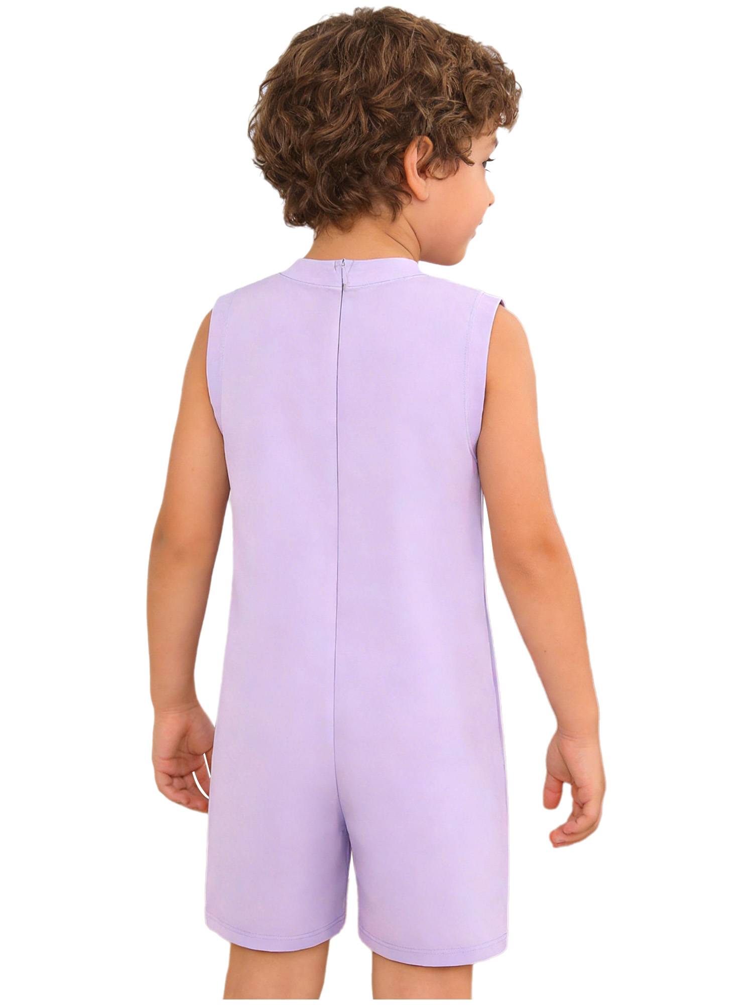 Kids Adaptive Romper Sleeveless Back Zipper Sensory Friendly for Special Needs