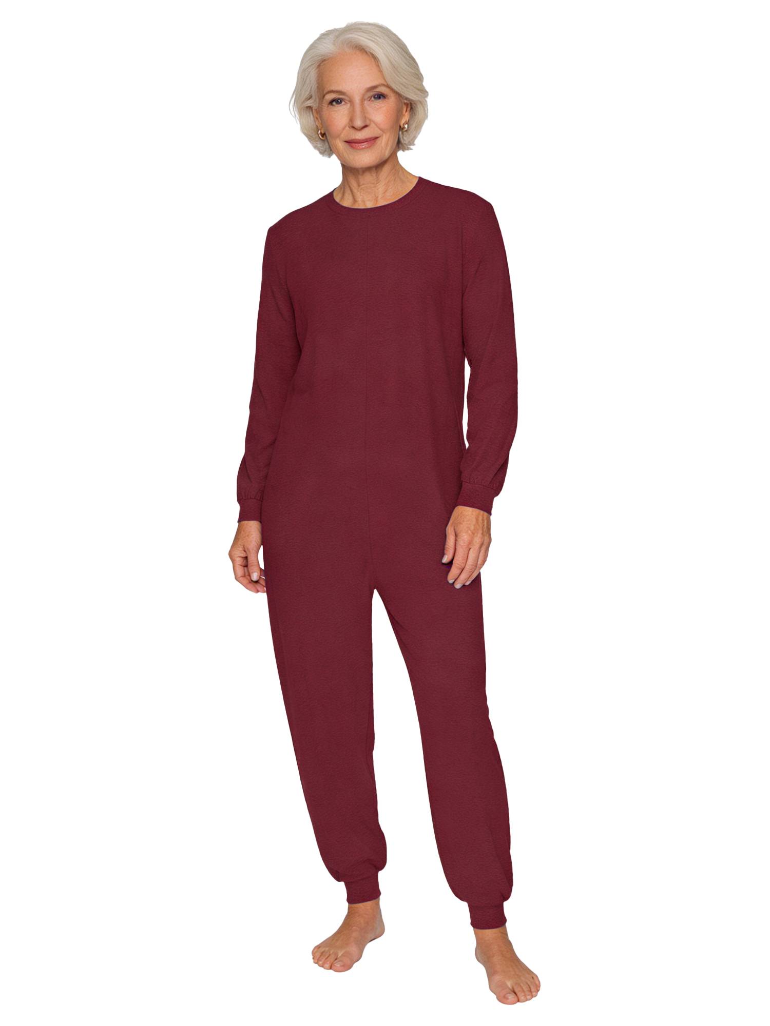 Unisex Anti-Strip Adaptive Jumpsuit Long Sleeve Back Zipper for Dementia