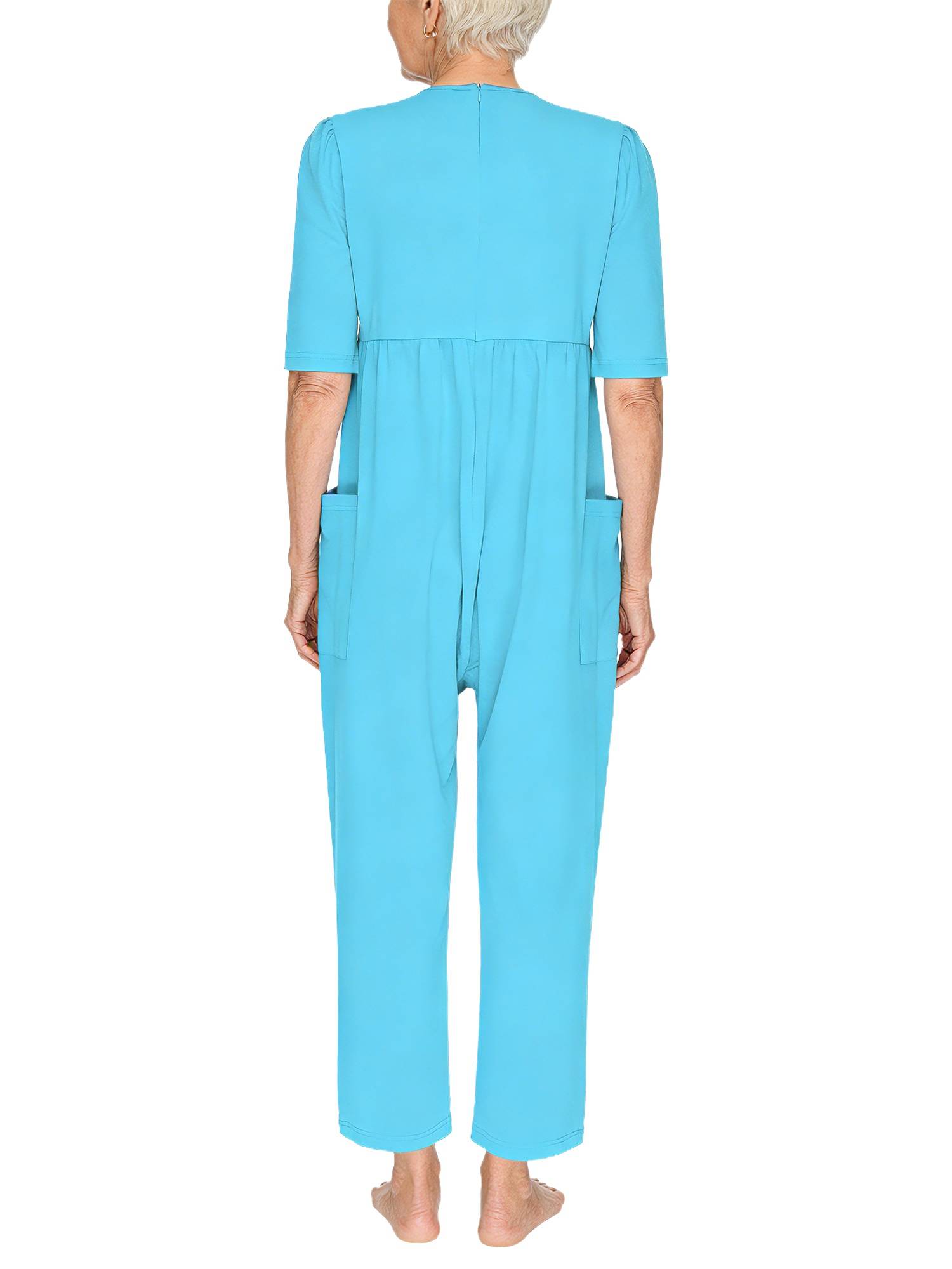 Women Adaptive Anti-Strip Jumpsuit Secure Back Zipper for Alzheimer's & Dementia