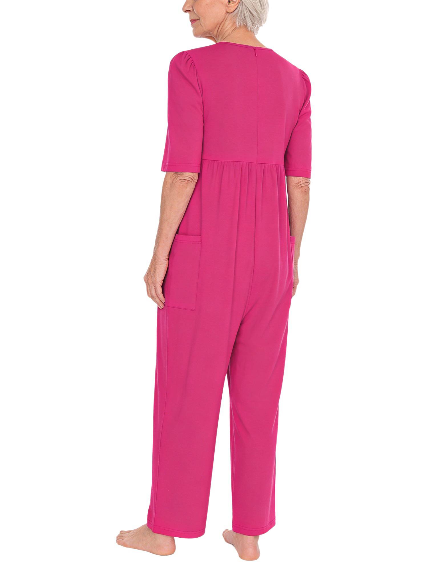 Women Adaptive Anti-Strip Jumpsuit Secure Back Zipper for Alzheimer's & Dementia