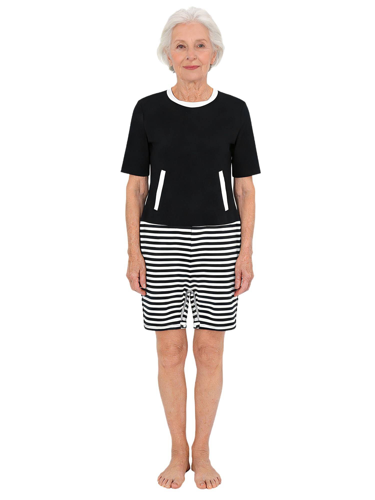 Women Adaptive Anti-Strip Romper Back Zipper Jumpsuit for Dementia, Alzheimer's