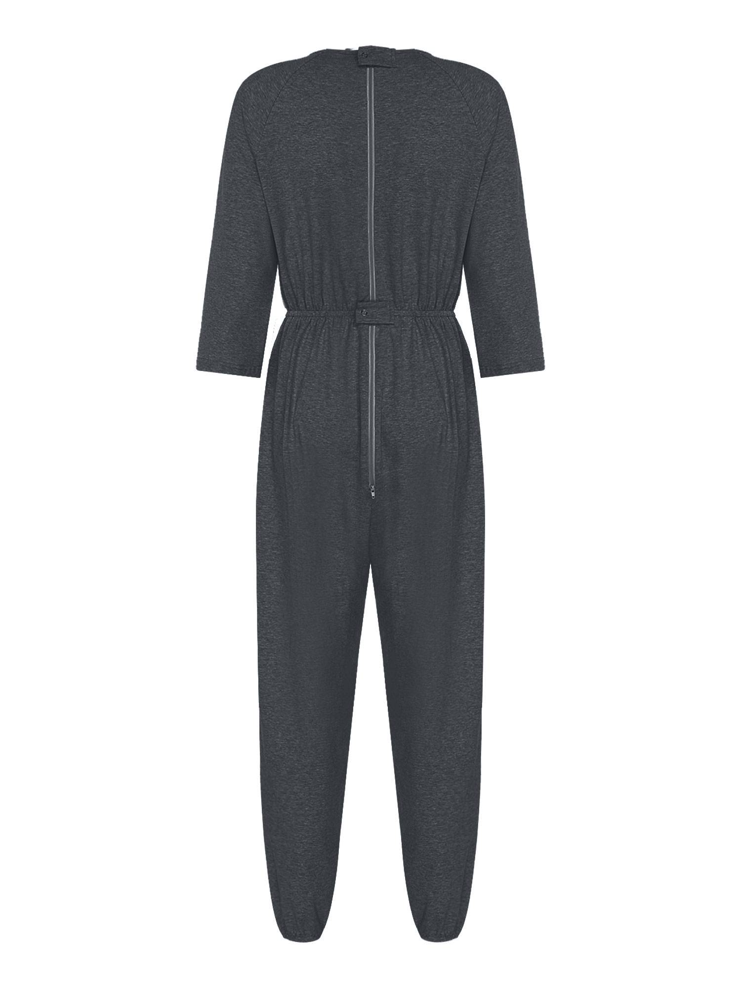 Unisex Adult Long Sleeve Anti-Strip Adaptive Jumpsuit for Dementia, Special Need