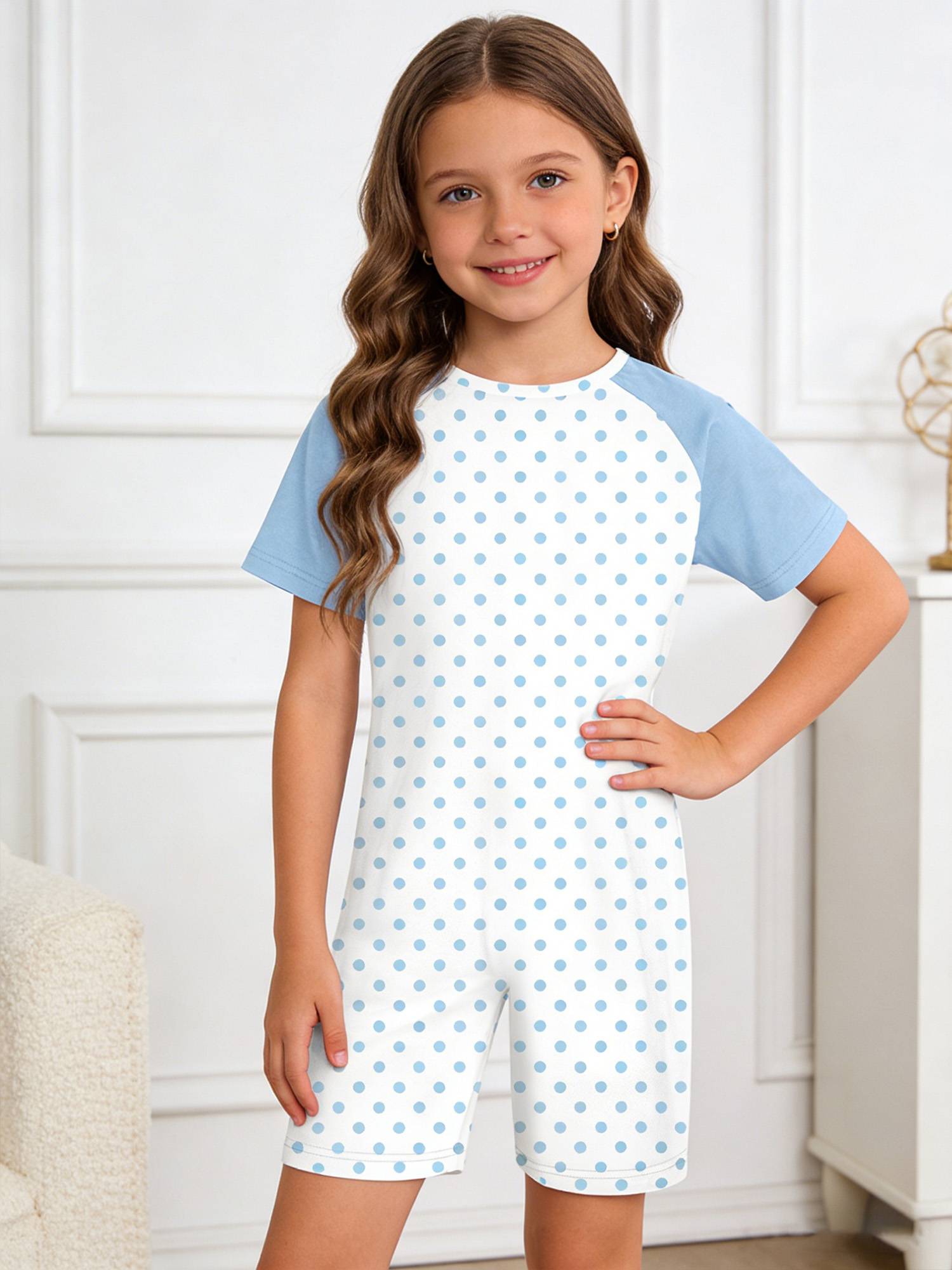 Kids Special Needs Adaptive Clothing Cute Printed Anti-strip Jumpsuit