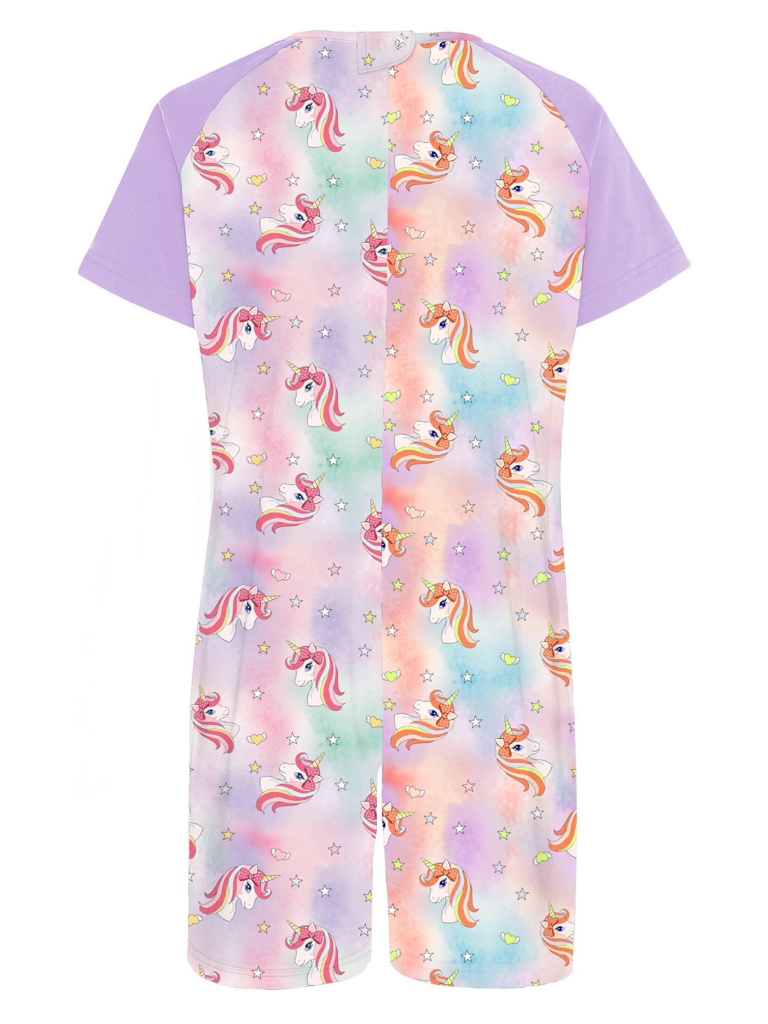 Kids Special Needs Adaptive Clothing Cute Printed Anti-strip Jumpsuit