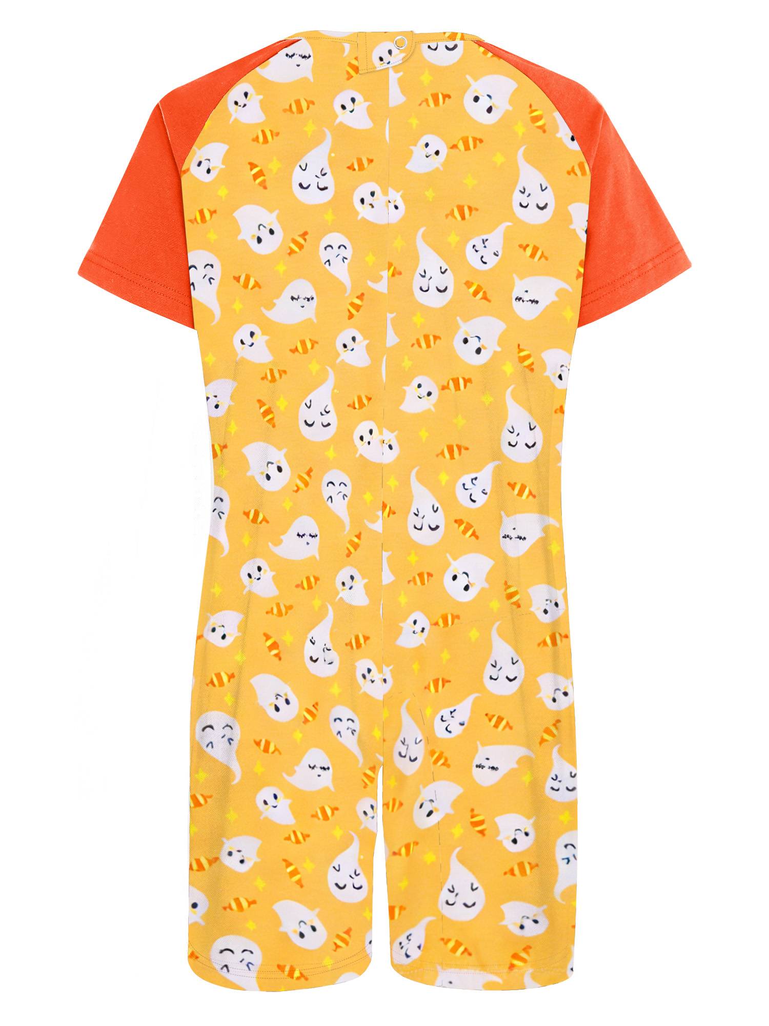 Kids Special Needs Adaptive Clothing Cute Printed Anti-strip Jumpsuit