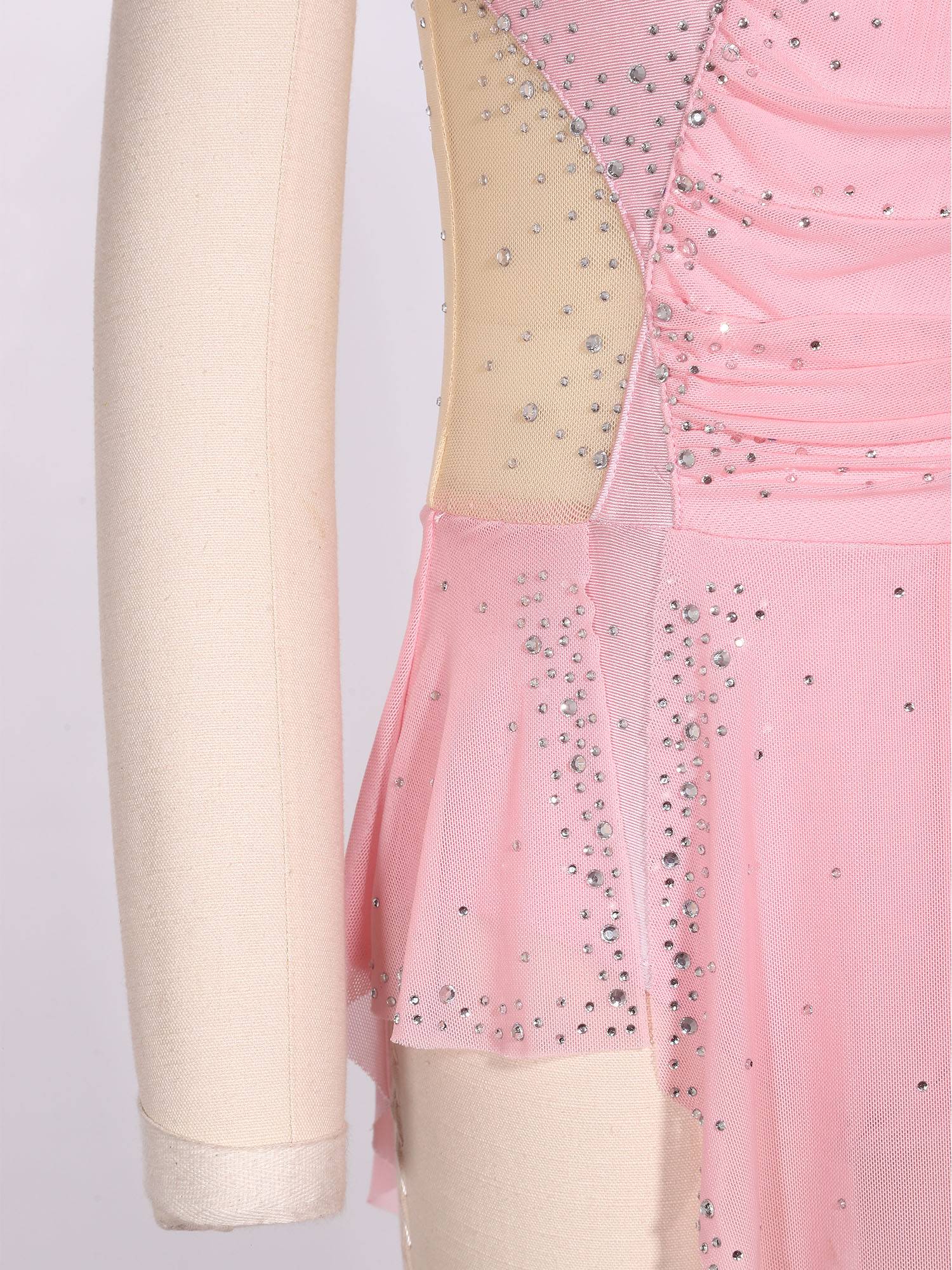Girls Sparkly Rhinestone Sleeveless Figure Ice Skating Dress