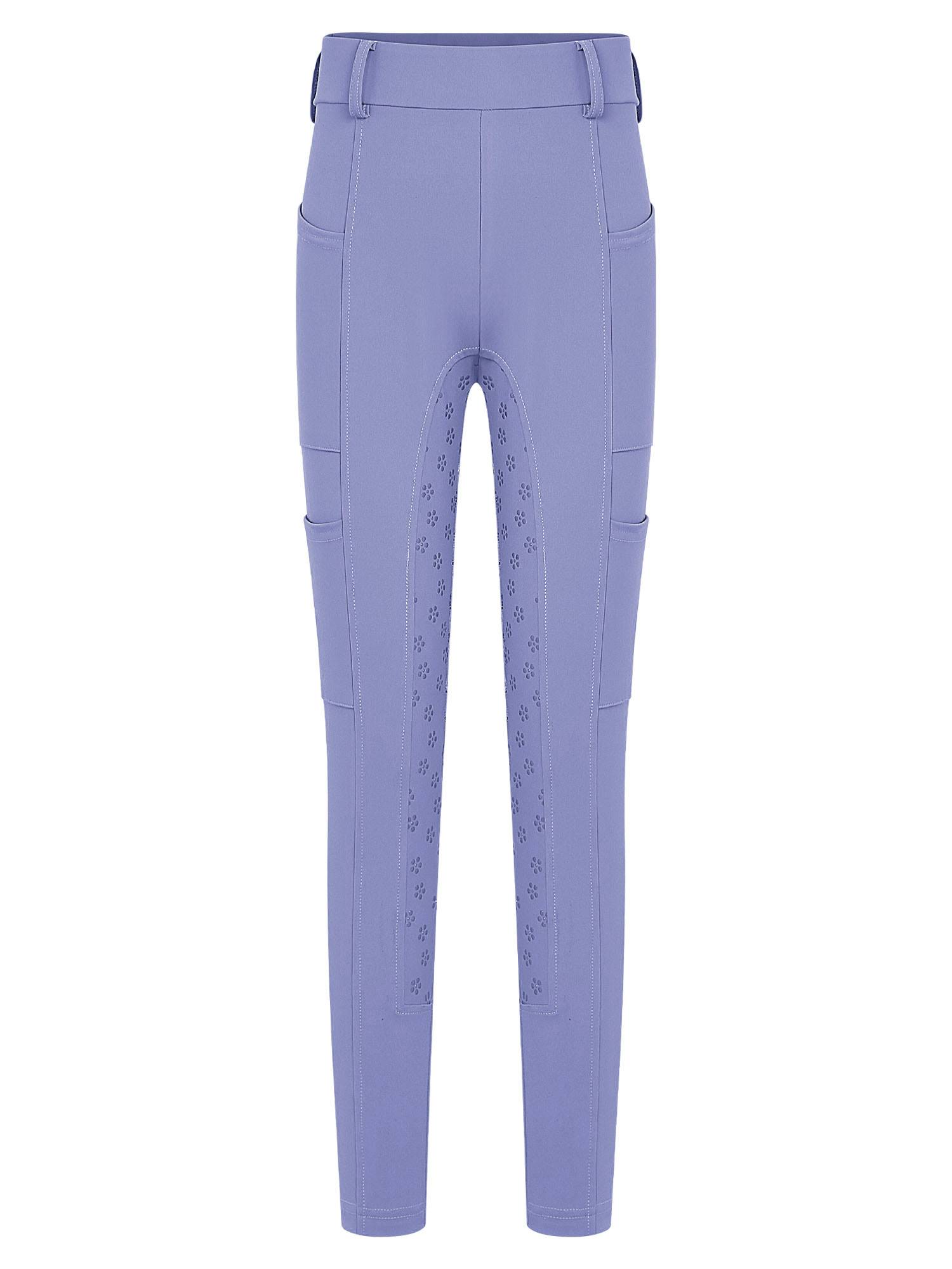 Kids Equestrian Full Seat Breeches Anti-Slip Riding Leggings with Multi-Pocket