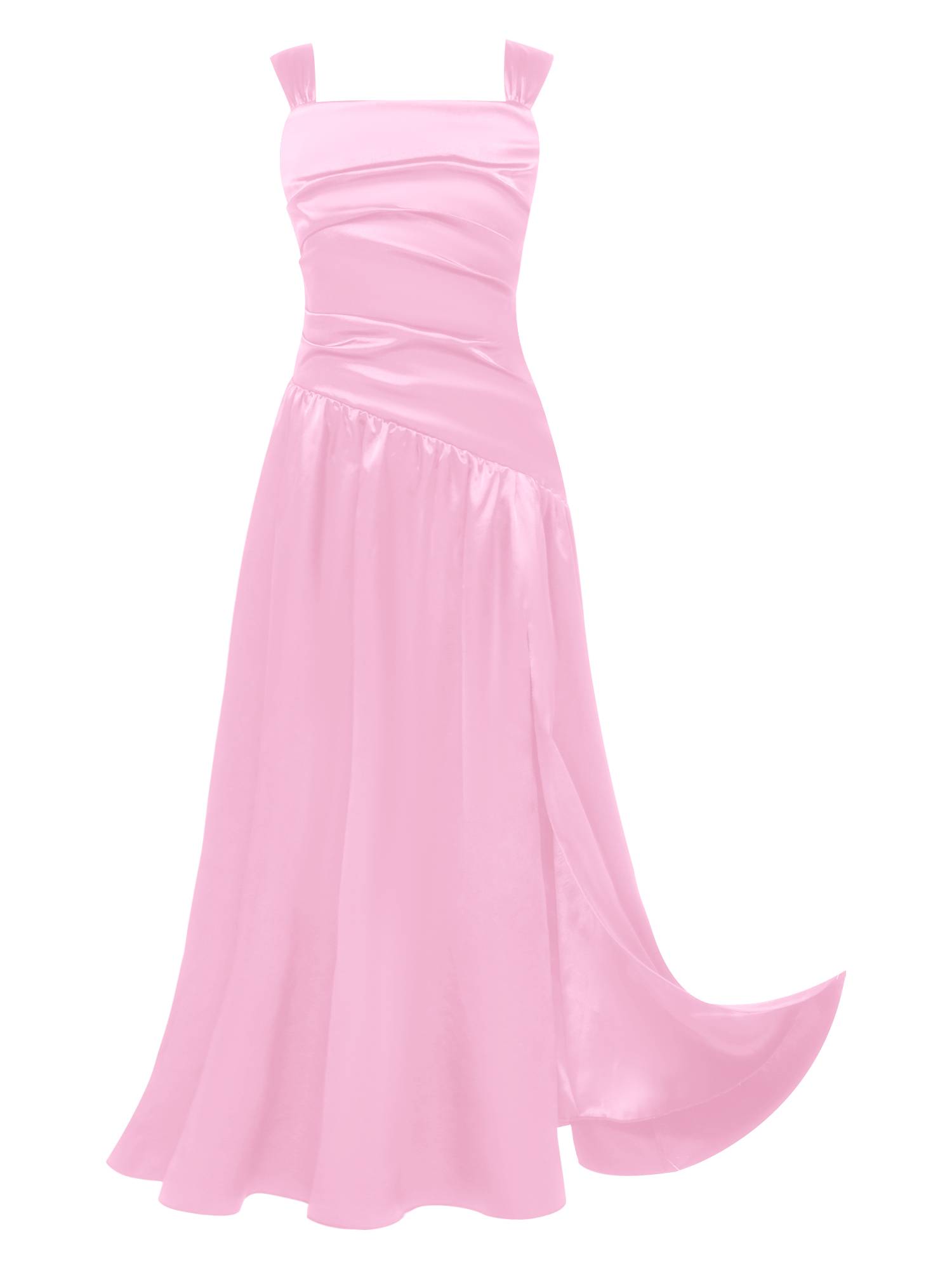 Girls Elegant Satiny Party Gown Flower Girl Dress for Wedding & Baptism