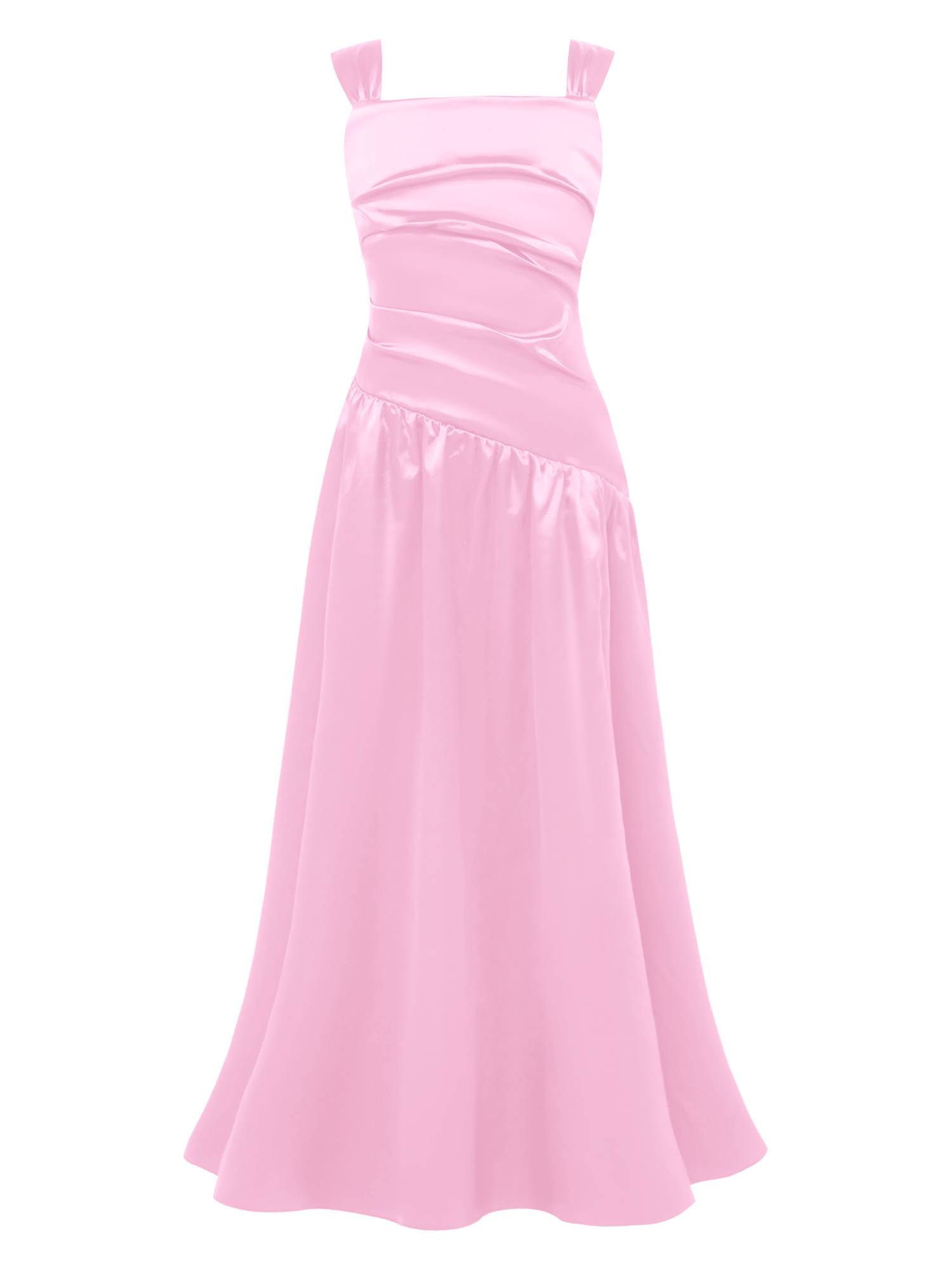 Girls Elegant Satiny Party Gown Flower Girl Dress for Wedding & Baptism
