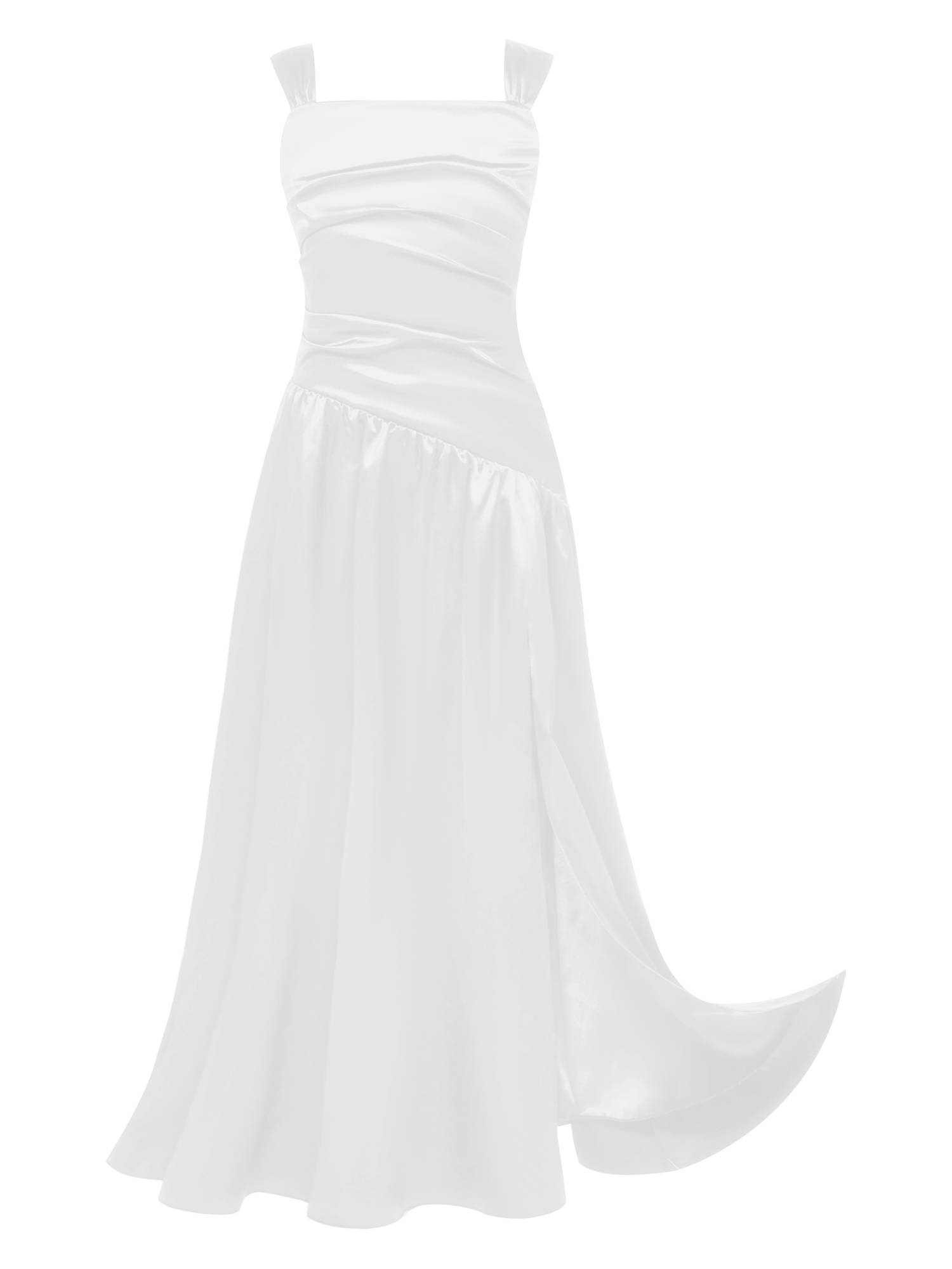 Girls Elegant Satiny Party Gown Flower Girl Dress for Wedding & Baptism