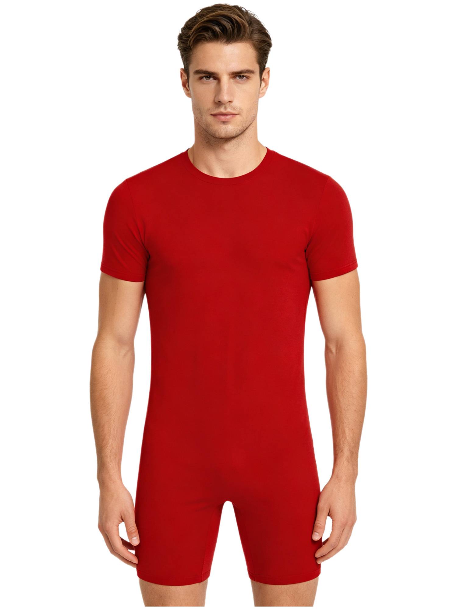 Adults Unisex Anti-strip Adaptive Jumpsuit Short Sleeve Back Zipper Rompers