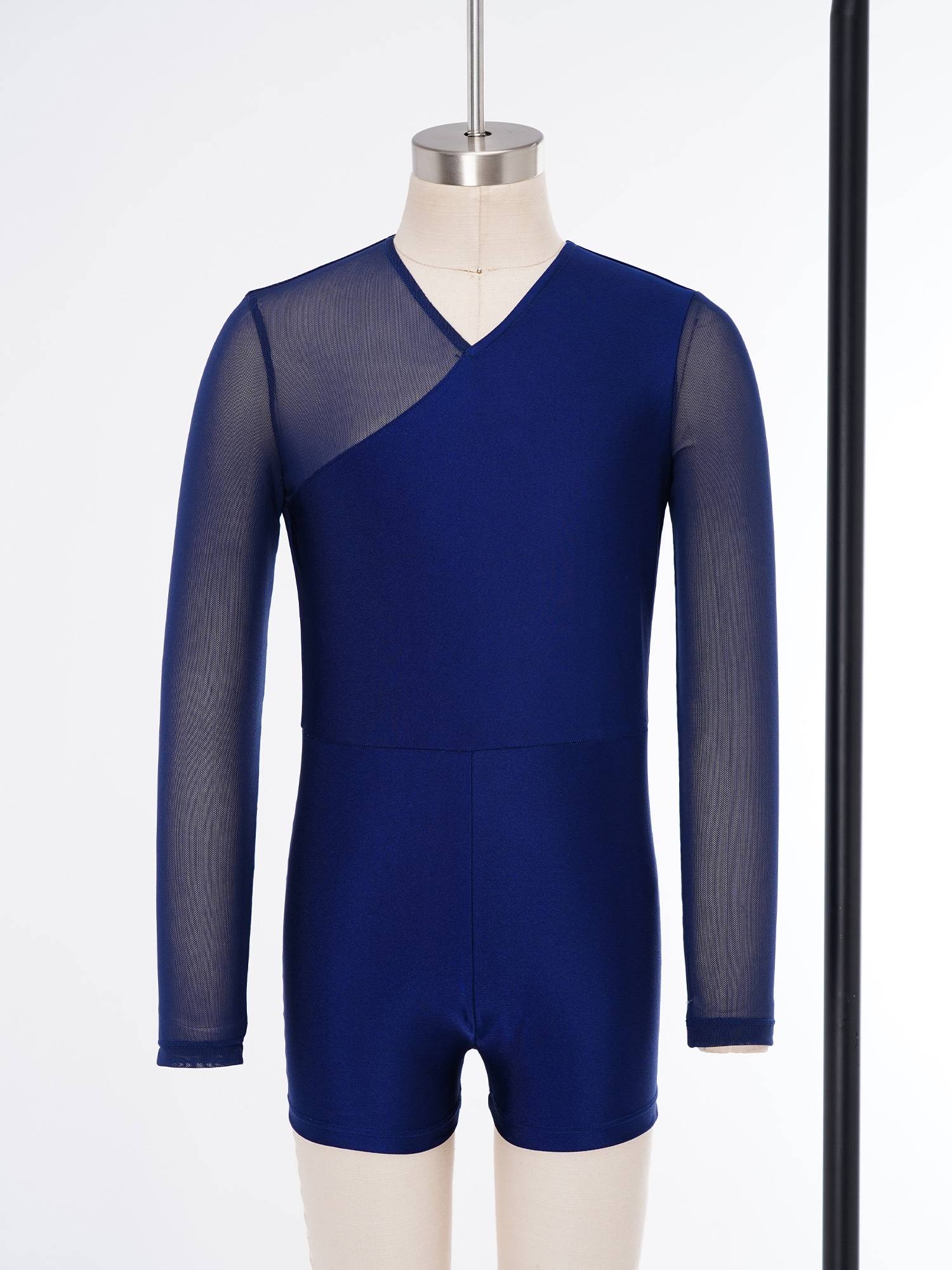 Boys Lyrical Dance Outfit Set Long Sleeve Leotard with Pants for Competition