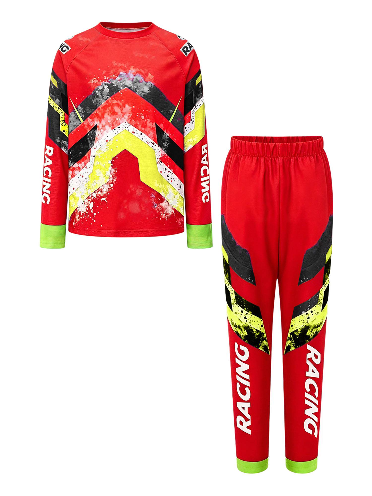 Boys Motocross 2-Piece Jersey & Pants Set for Off-Road & Mountain Biking