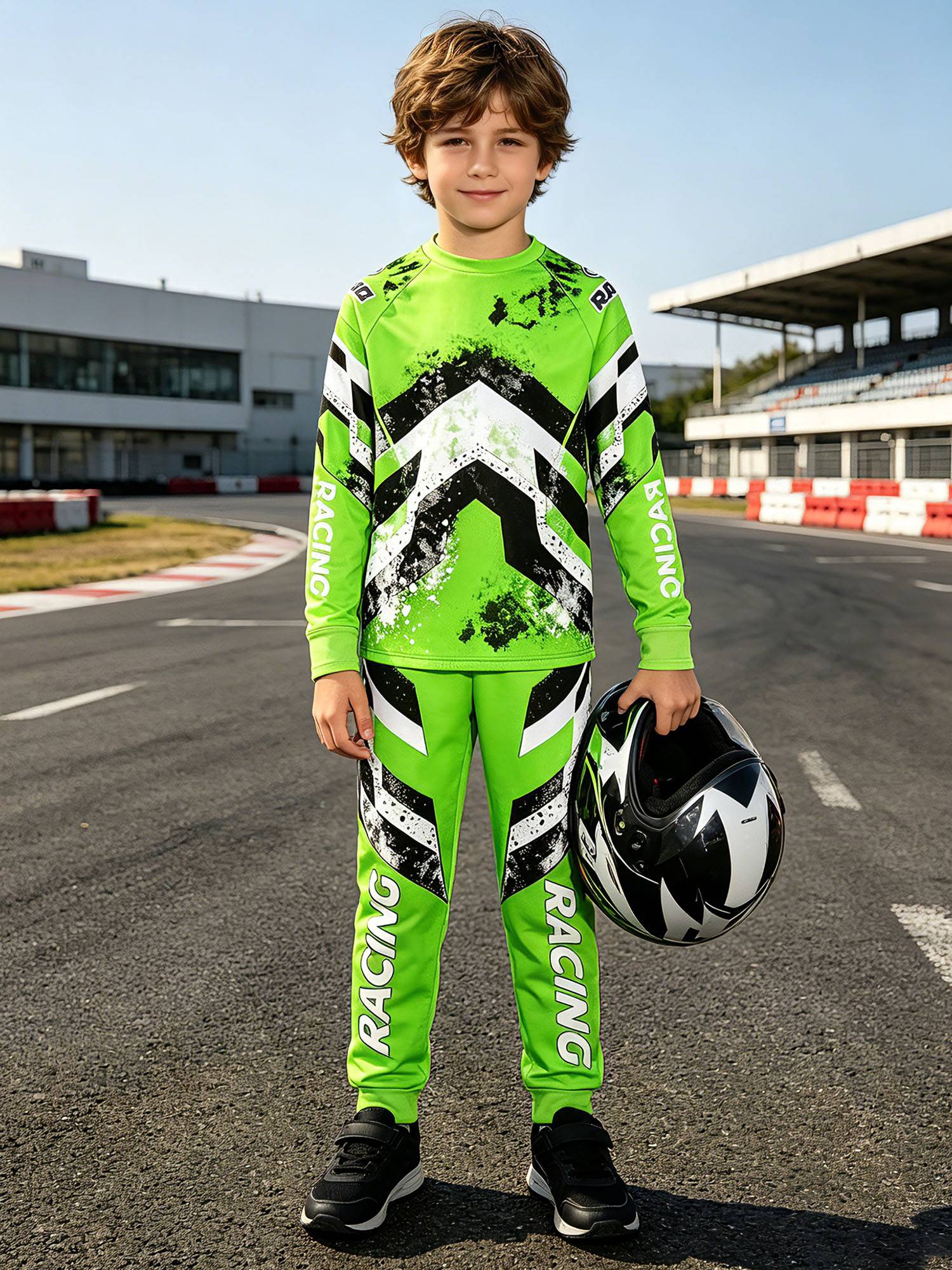 Boys Motocross 2-Piece Jersey & Pants Set for Off-Road & Mountain Biking