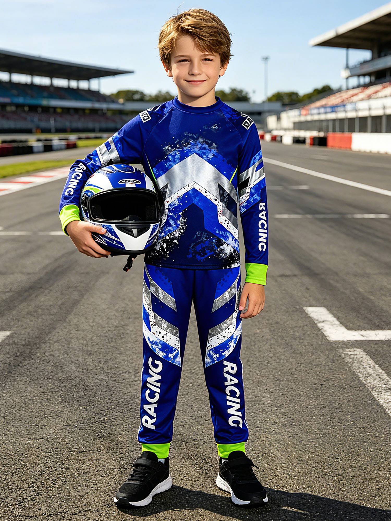 Boys Motocross 2-Piece Jersey & Pants Set for Off-Road & Mountain Biking