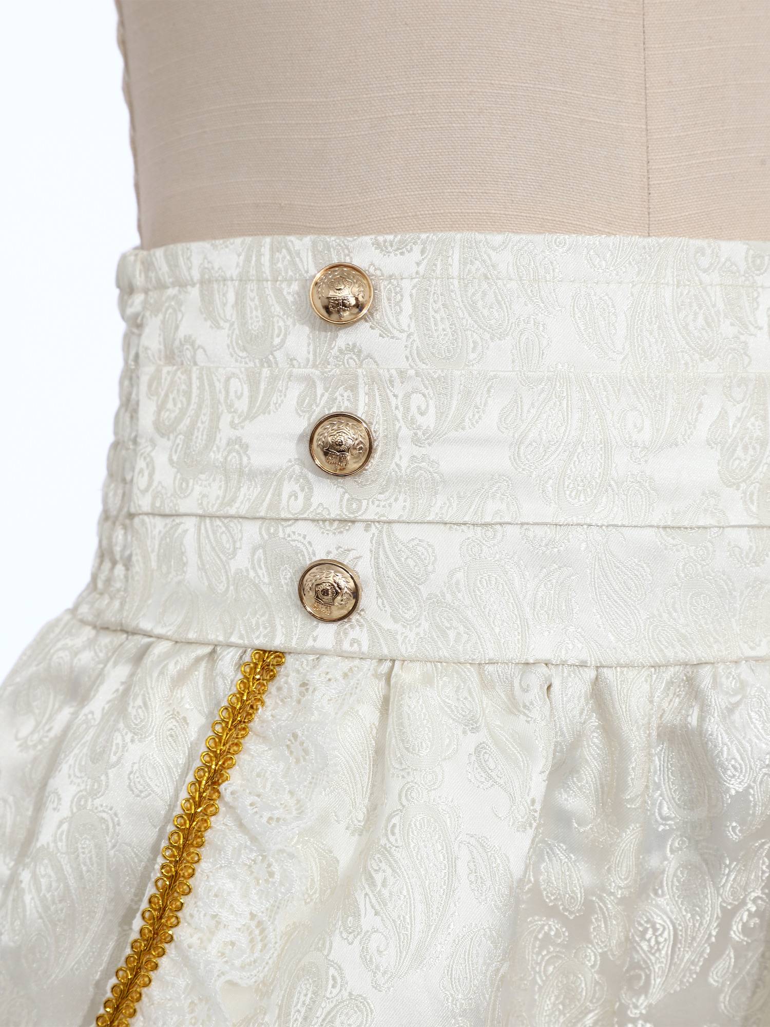 Girls Bloomers High Waist Pantaloons Retro Pants Side Pockets Bottoms Jacquard