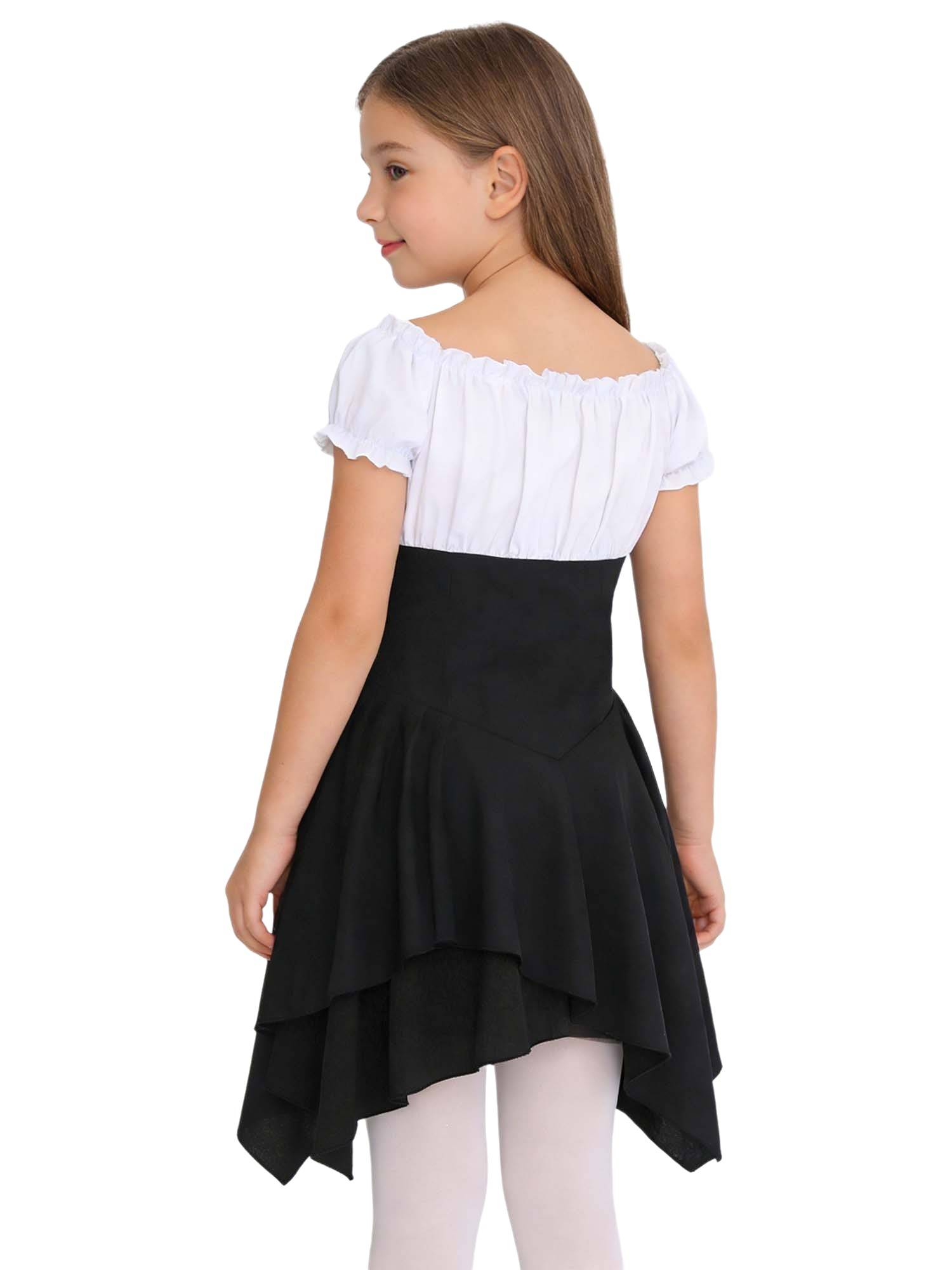 Girls Medieval Renaissance Dress Vintage Halloween Carnival Costume