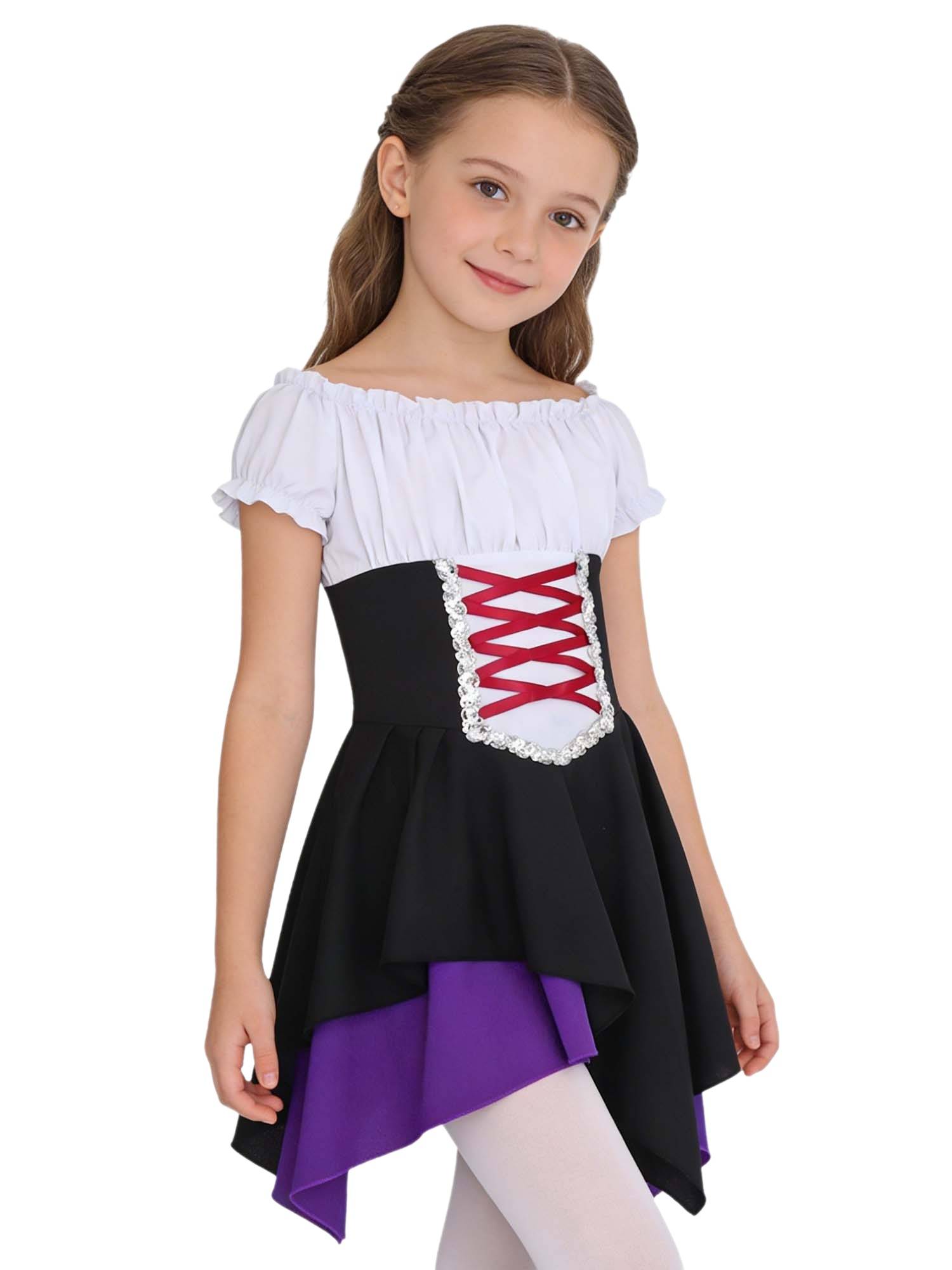 Girls Medieval Renaissance Dress Vintage Halloween Carnival Costume