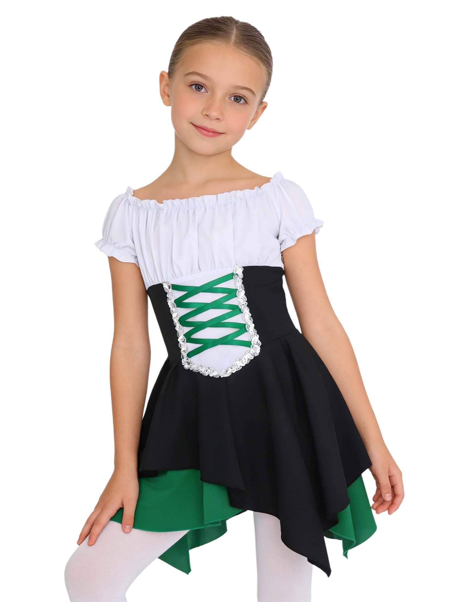 Girls Medieval Renaissance Dress Vintage Halloween Carnival Costume