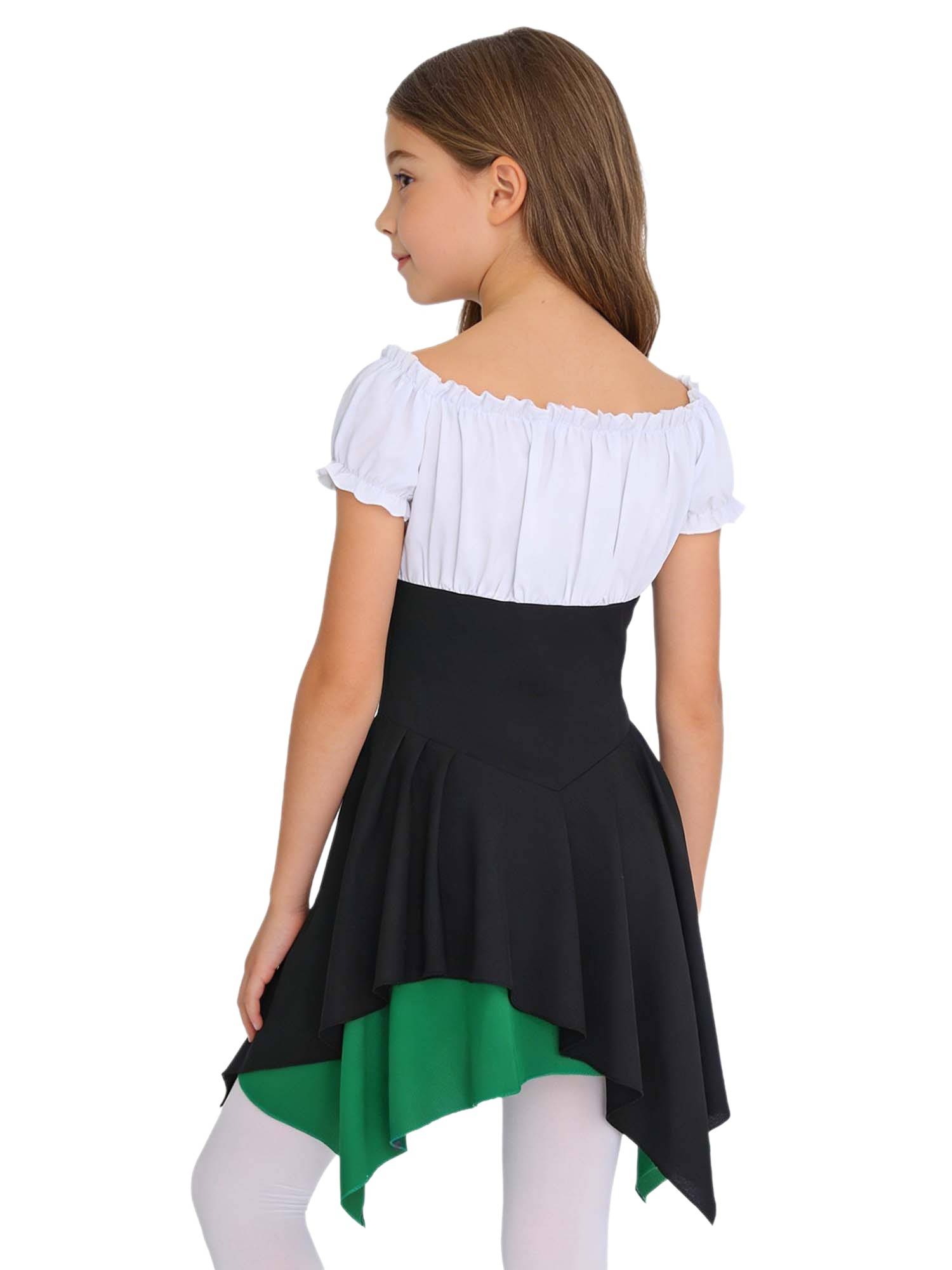 Girls Medieval Renaissance Dress Vintage Halloween Carnival Costume