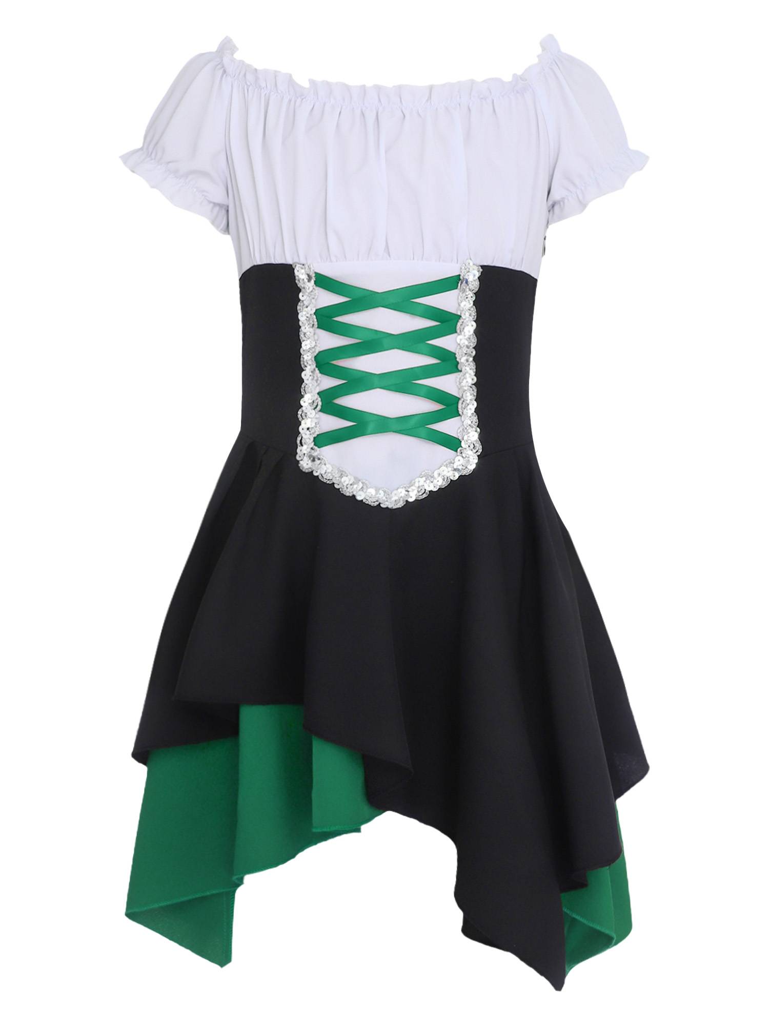 Girls Medieval Renaissance Dress Vintage Halloween Carnival Costume