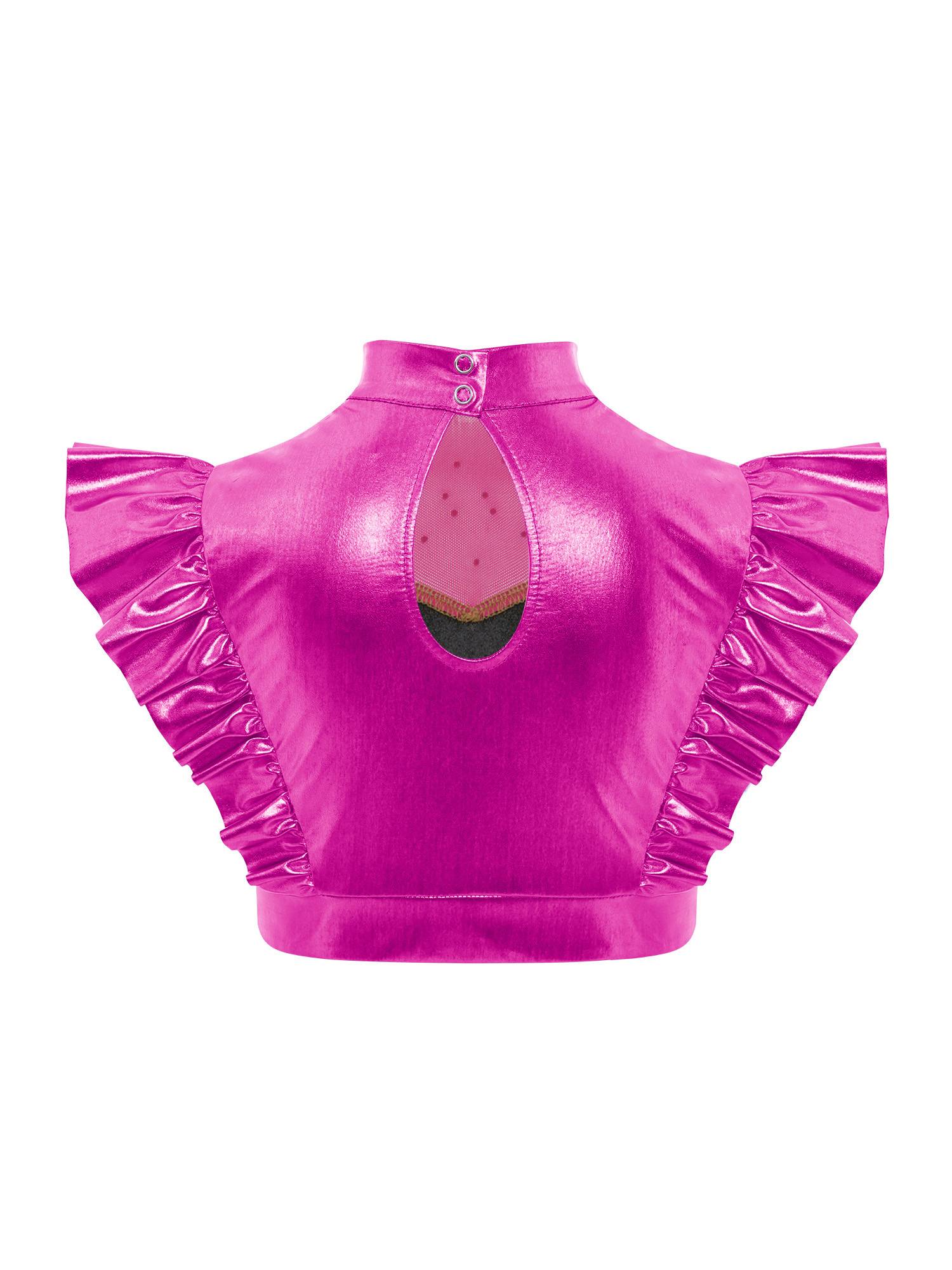 Kids Girls Outfit Metallic Costume Carnival Set Dancewear Cosplay Stage Alien