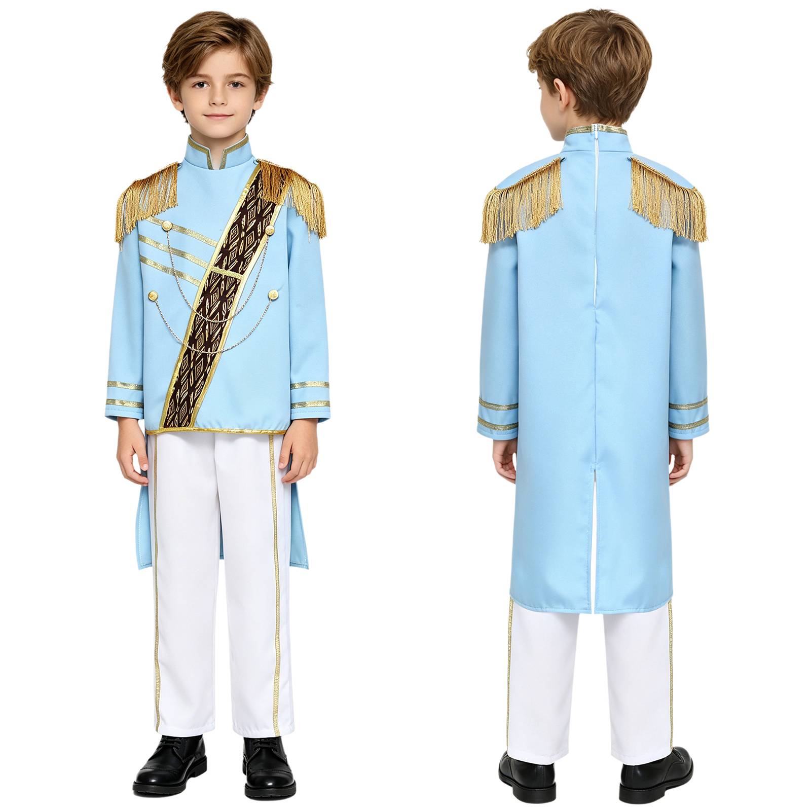 Boys Costume Coat Top Outfit Performance Set Court Photo Shooting Formal Theme