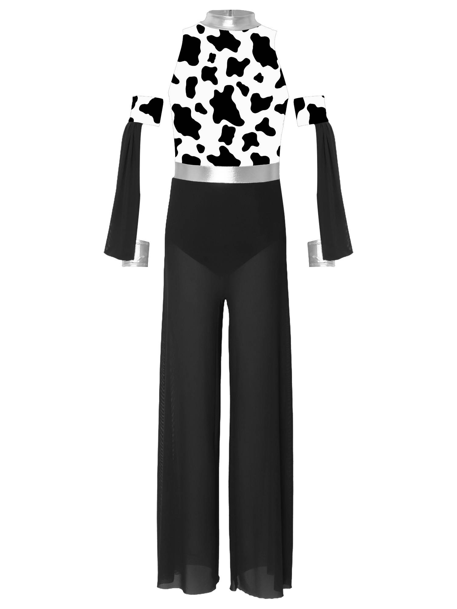 Kids Girls Cave Costumes Dancewear Jumpsuit Dress-Up Romper Design Patchwork