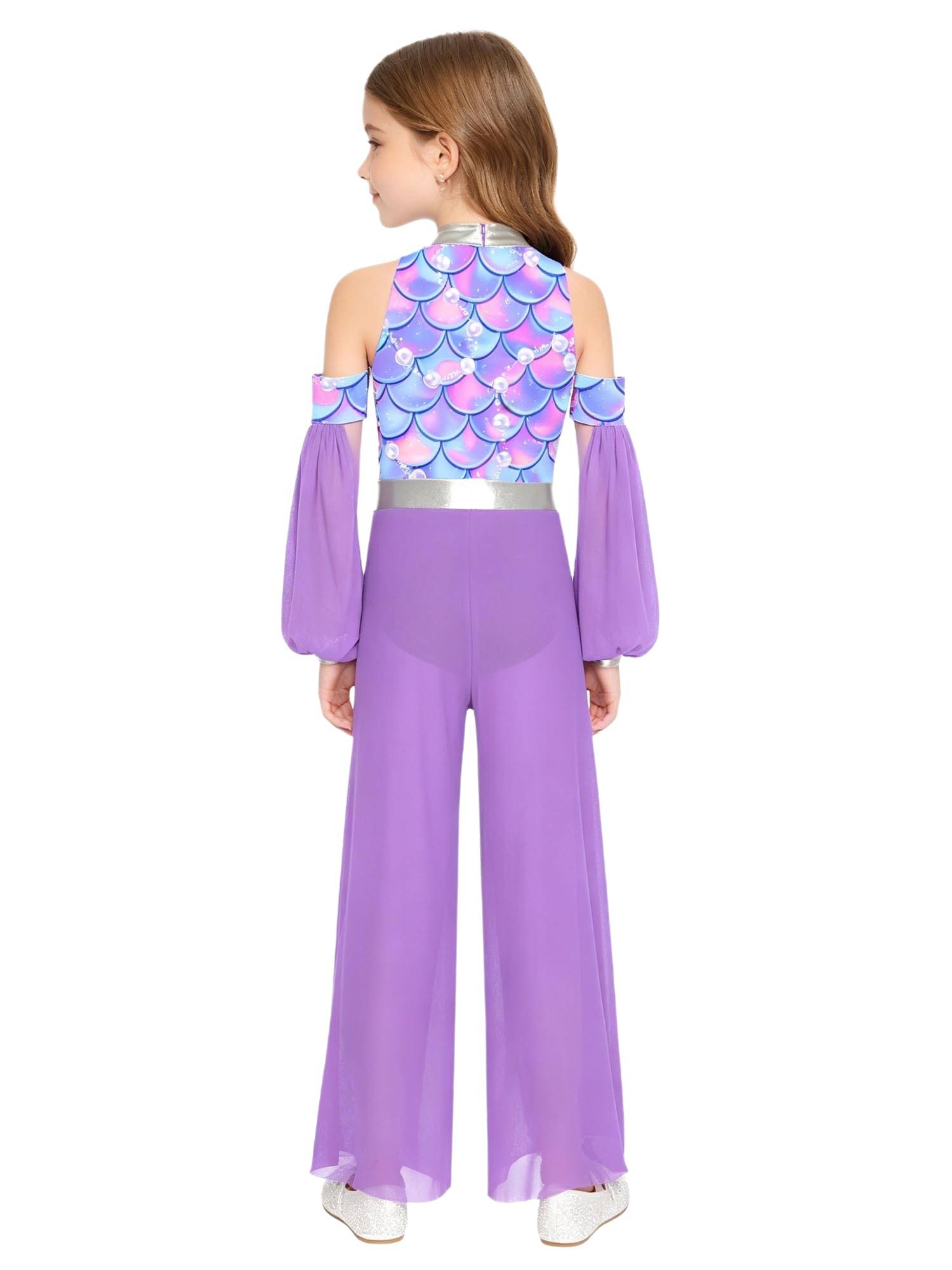 Kids Girls Cave Costumes Dancewear Jumpsuit Dress-Up Romper Design Patchwork