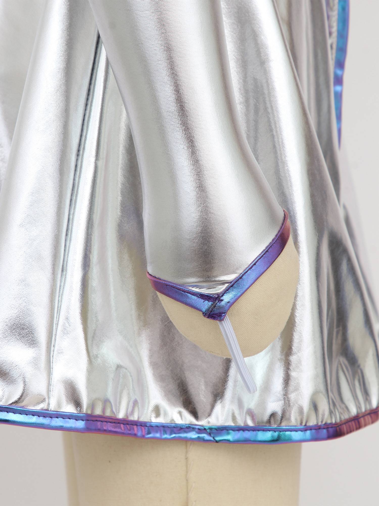Girls Metallic Long Sleeve Alien A-Line Dress Robot Costume for Halloween Party