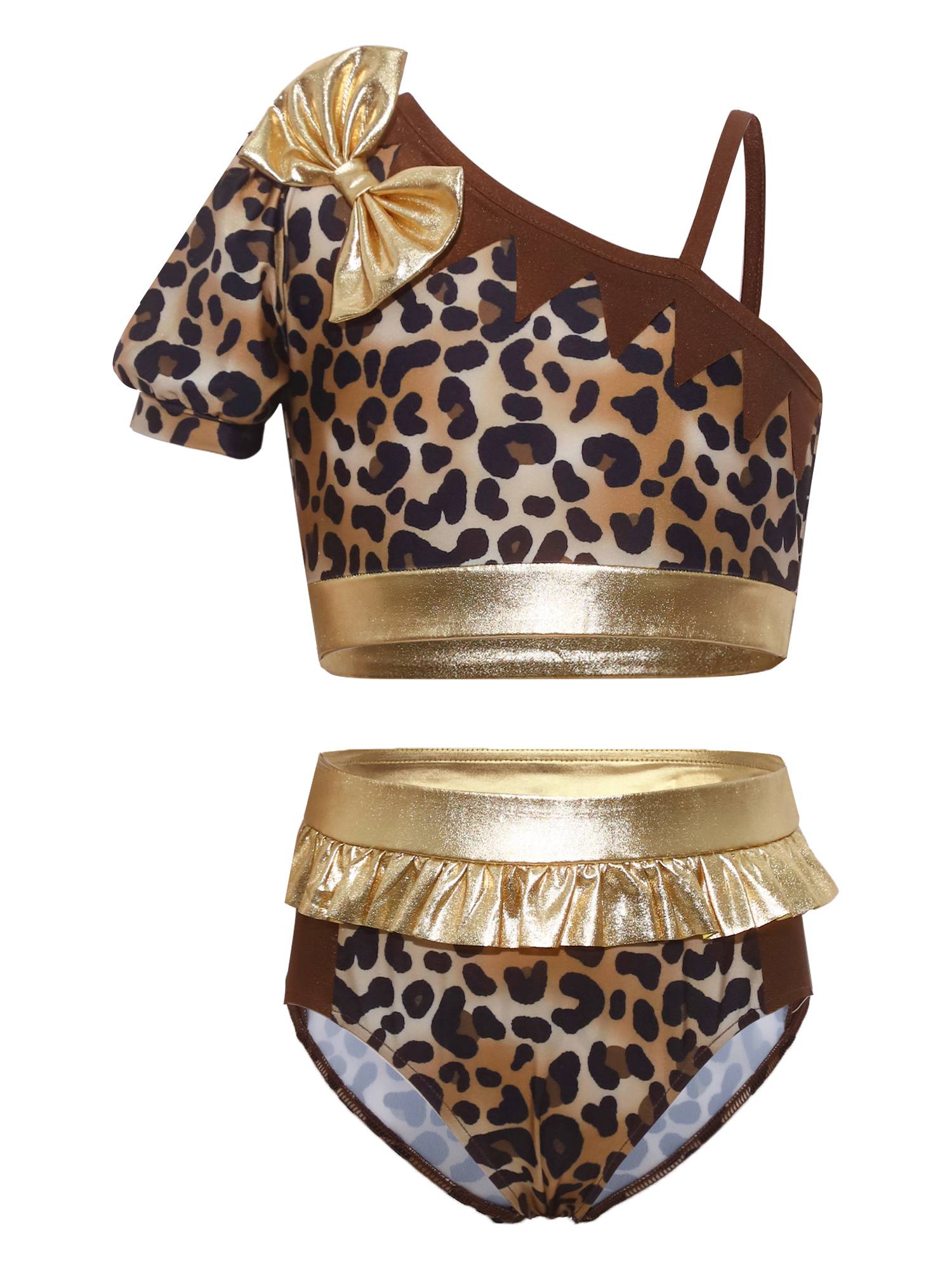 Kids Girls Costume Competition With Briefs Child Dancewear Leotard Ballet Shiny