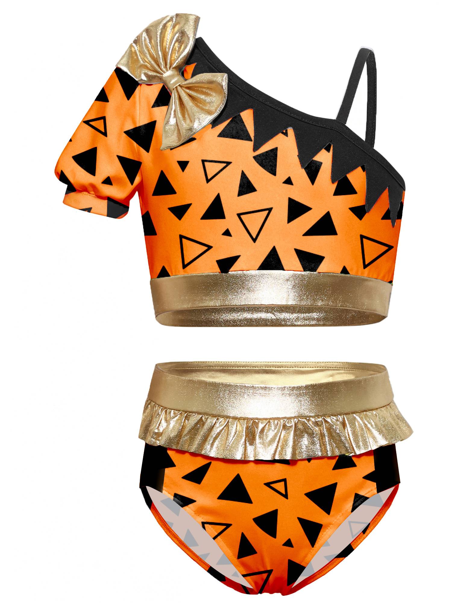 Kids Girls Costume Competition With Briefs Child Dancewear Leotard Ballet Shiny